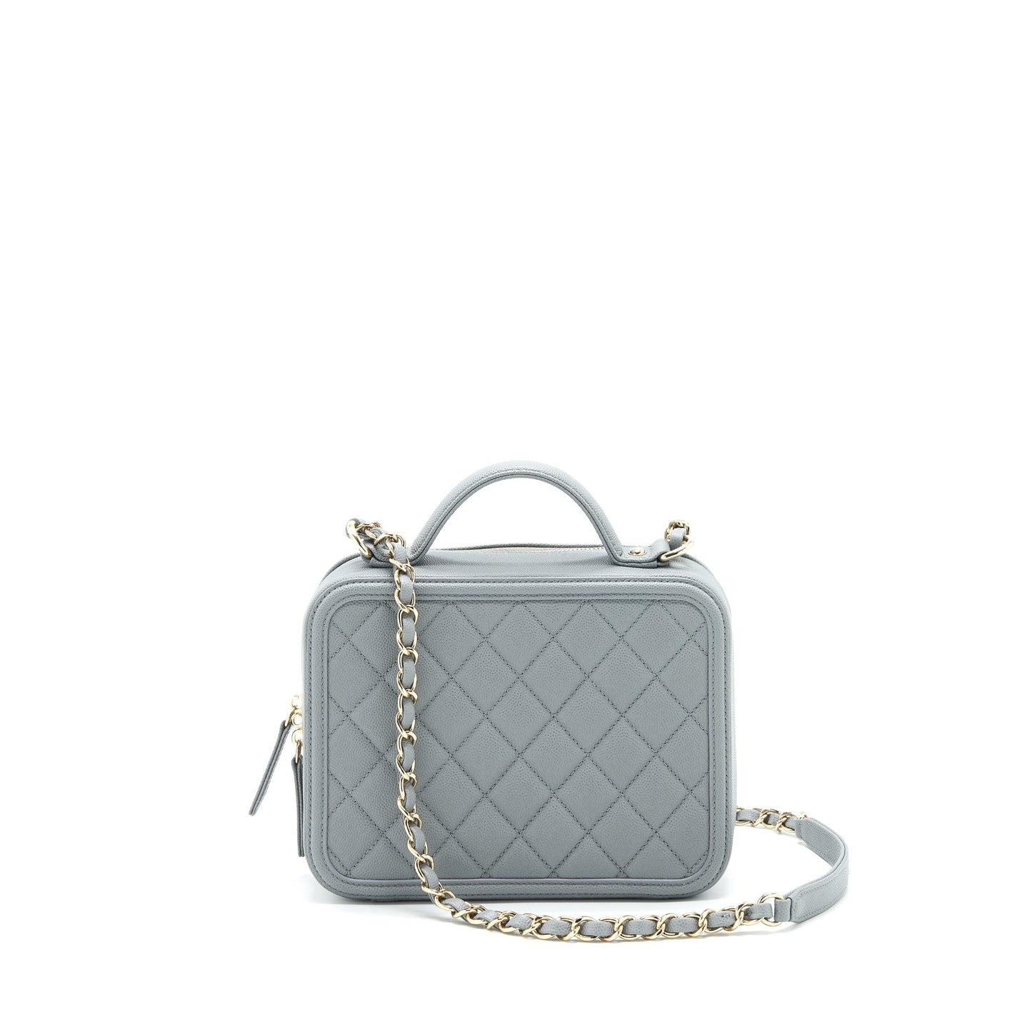 Chanel CC filigree Vanity LGHW Grey Handbag