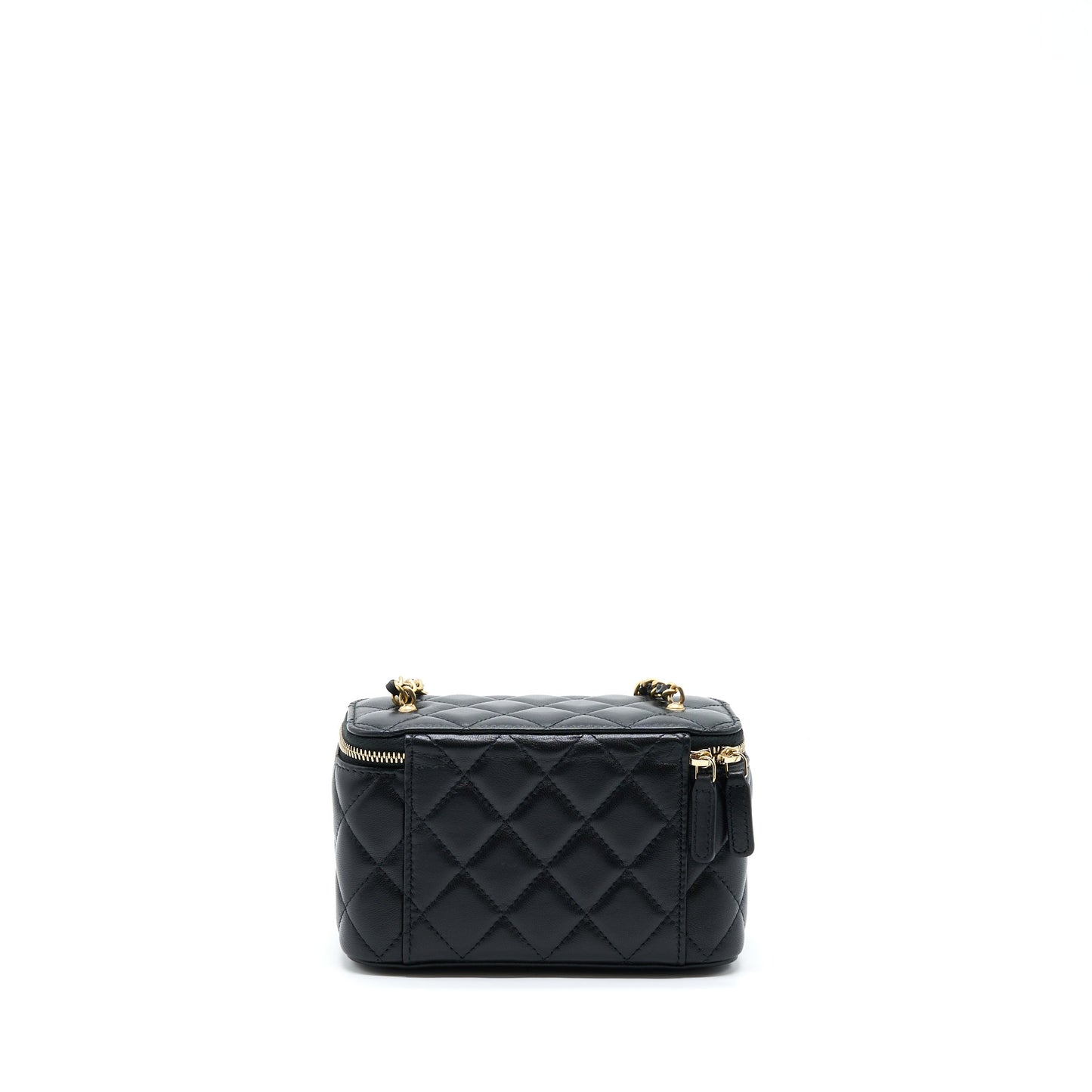 Chanel Pearl Crush Long Vanity Lambskin GHW Black Handbag