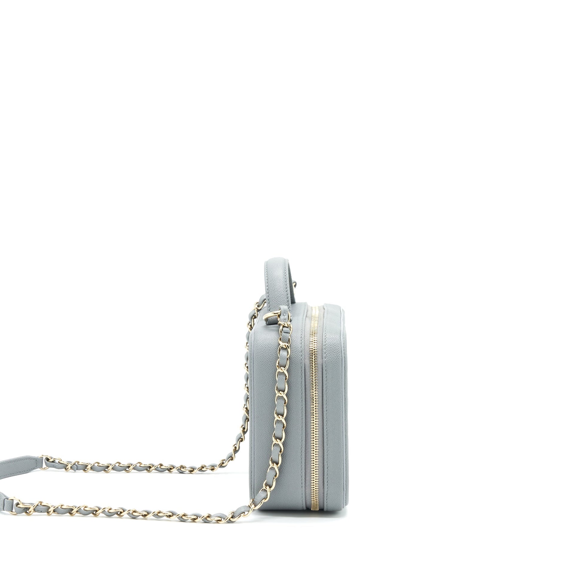 Chanel CC filigree Vanity LGHW Grey Handbag