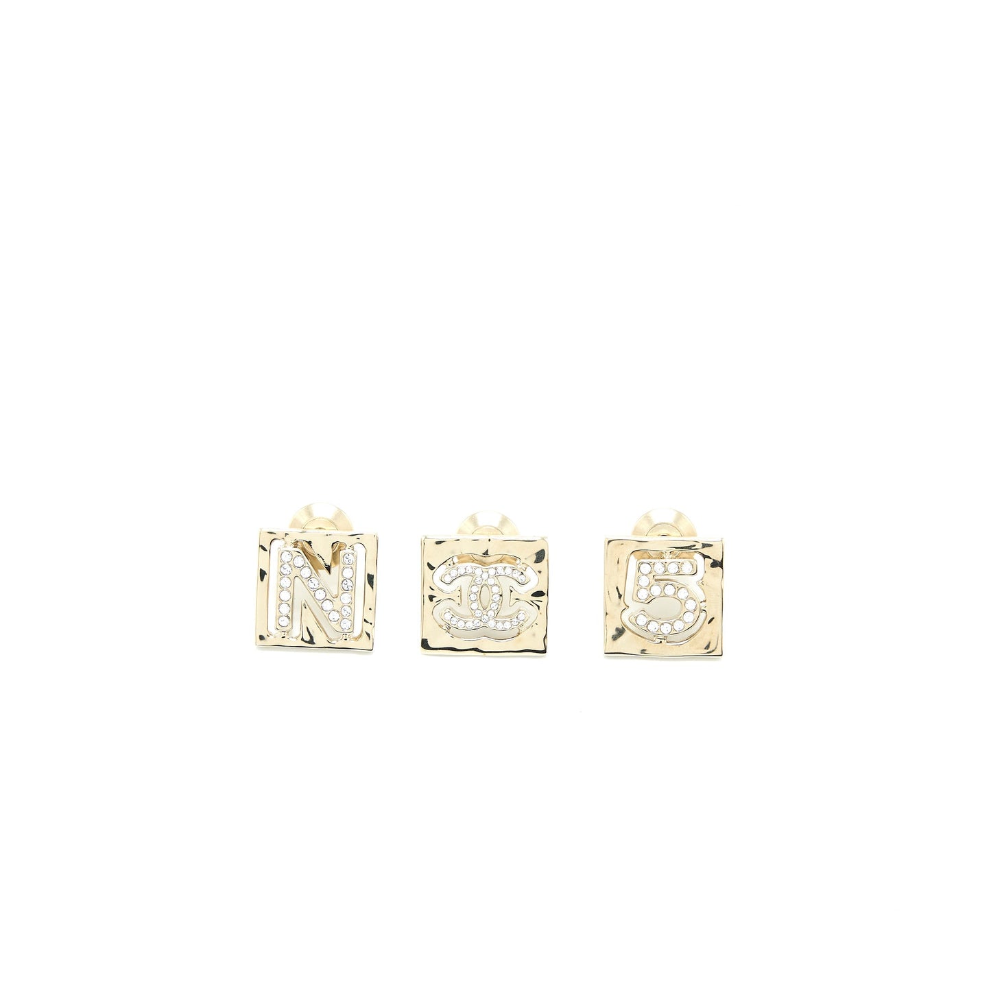 Chanel 3 Pin Square Brooch CC Logo Gold Handbag