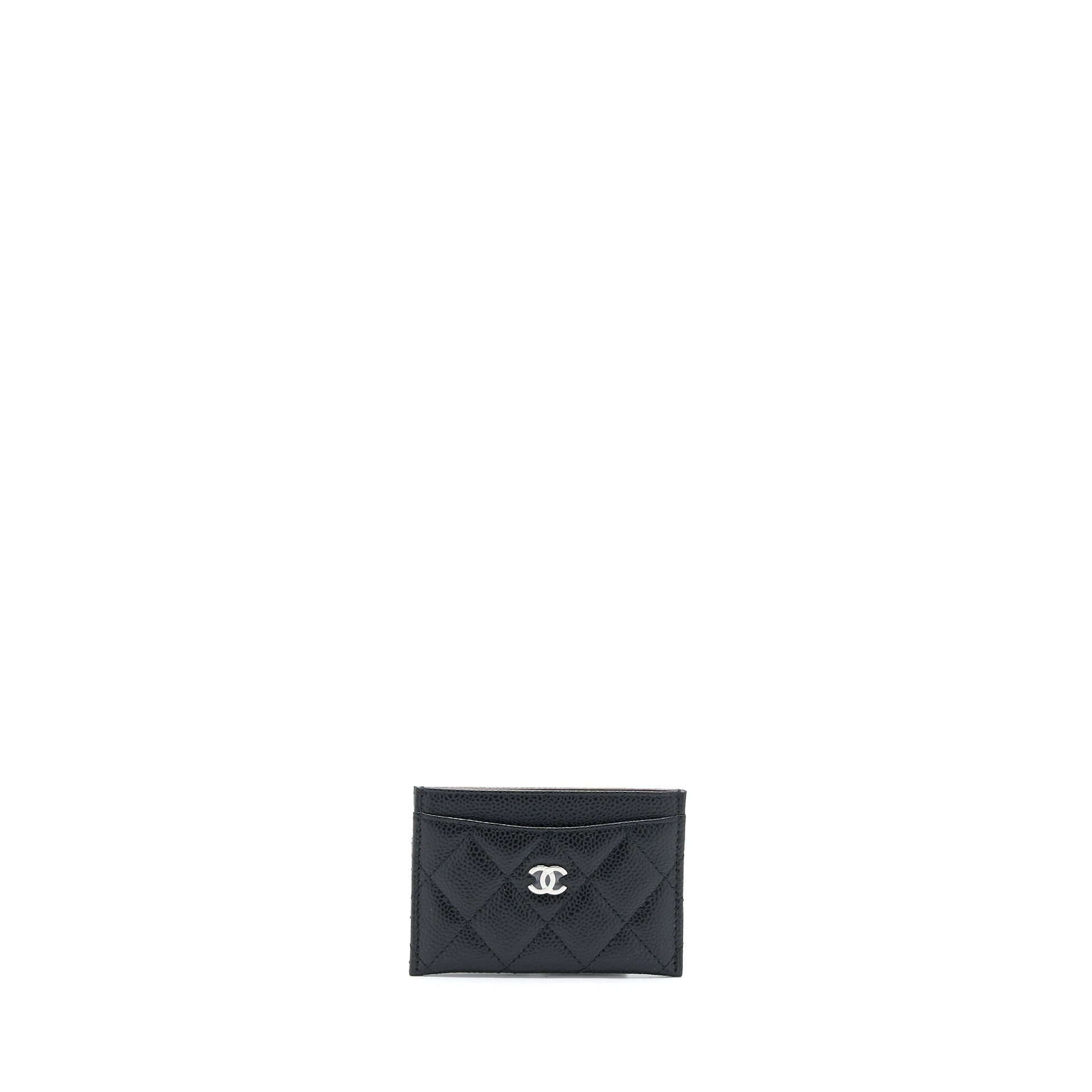 Chanel Classic Card Holder Caviar SHW Black Wallet Case