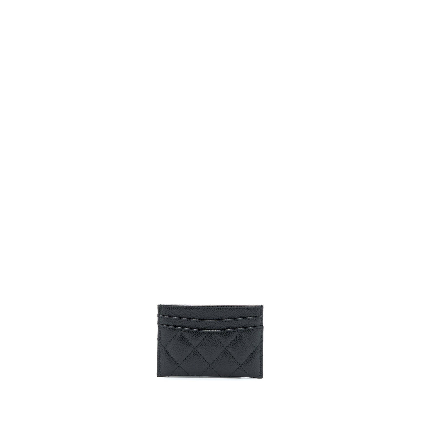Chanel Classic Card Holder Caviar SHW Black Wallet Case