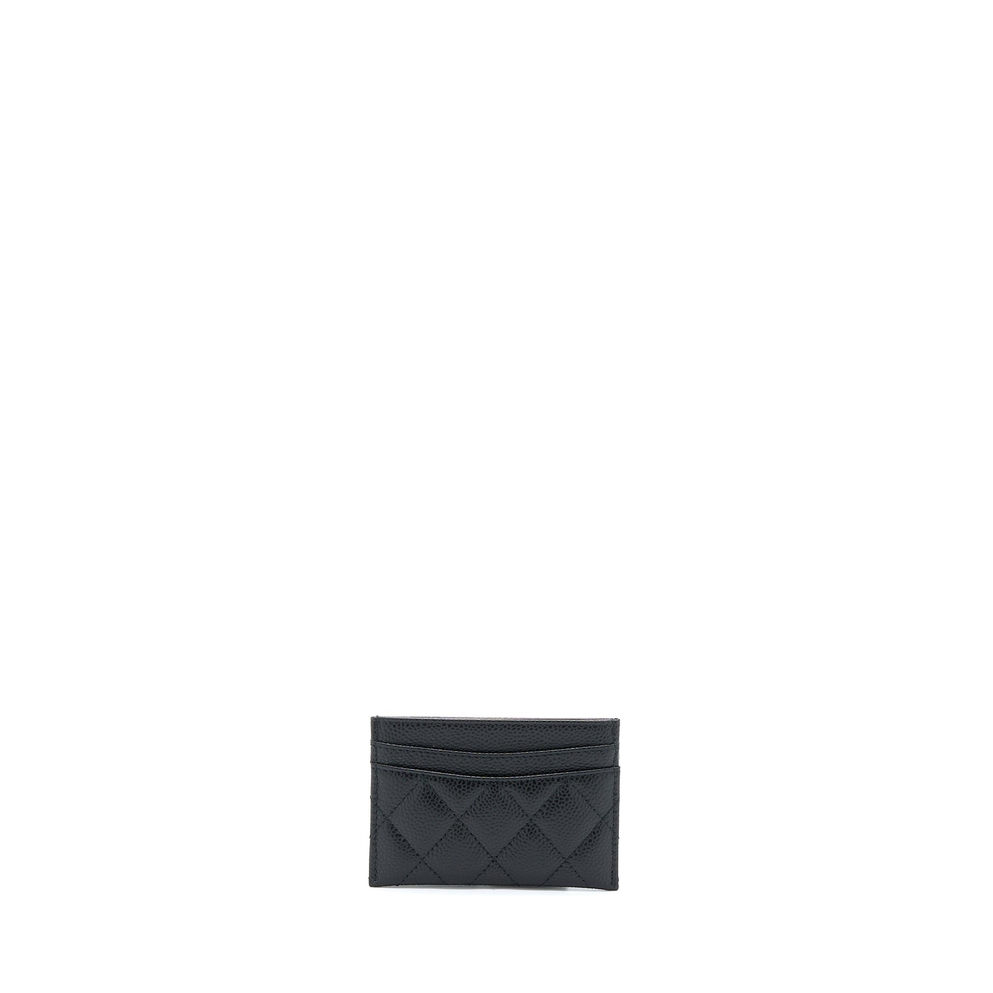 Chanel Classic Card Holder Caviar SHW Black Wallet Case