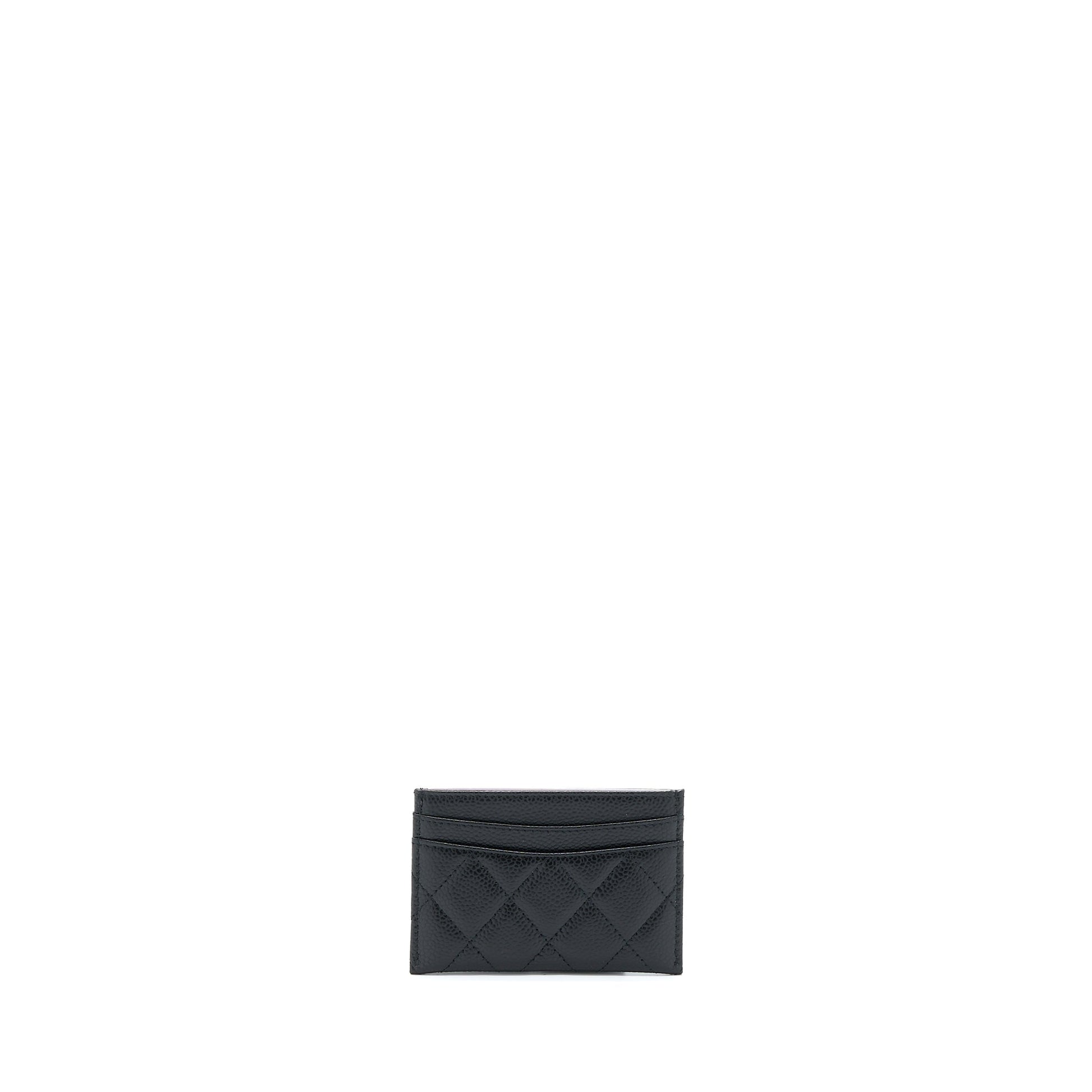 Chanel Classic Card Holder Caviar SHW Black Wallet Case Shw 1