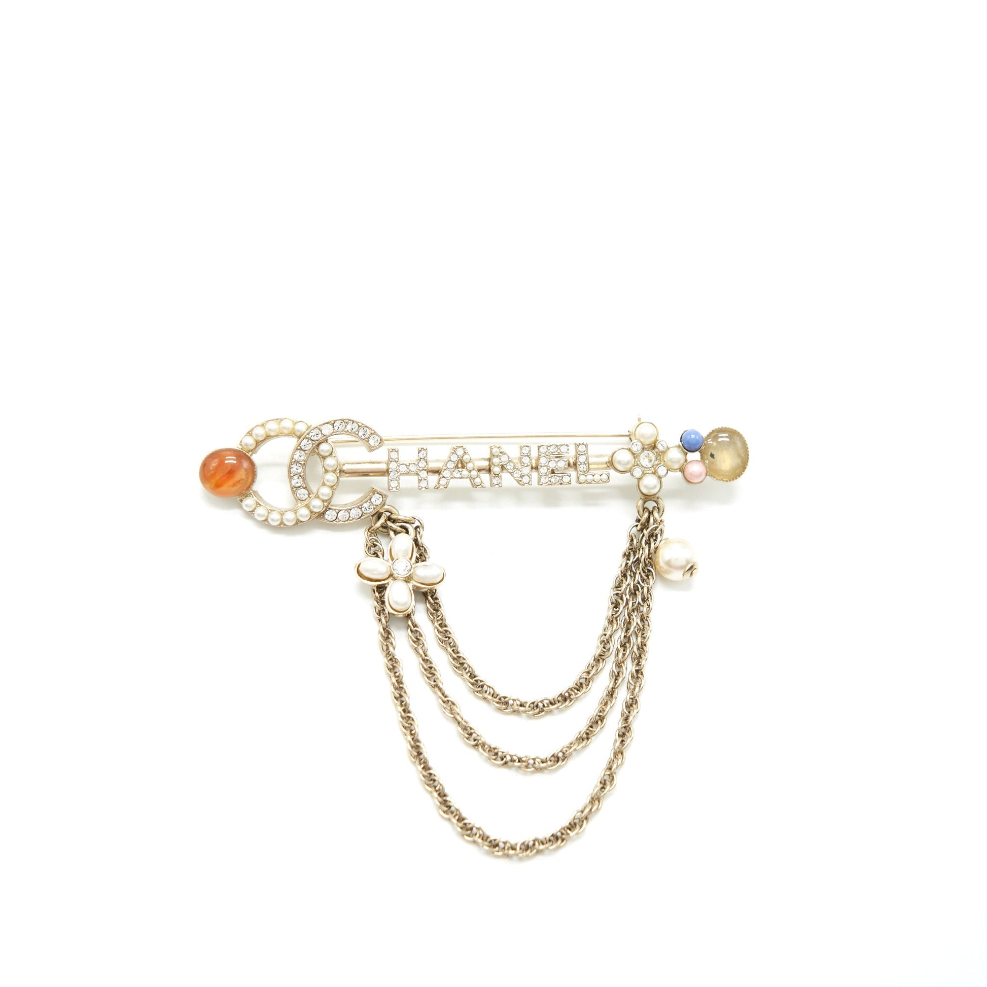 Chanel CC Letter Drop Brooch LGHW Handbag