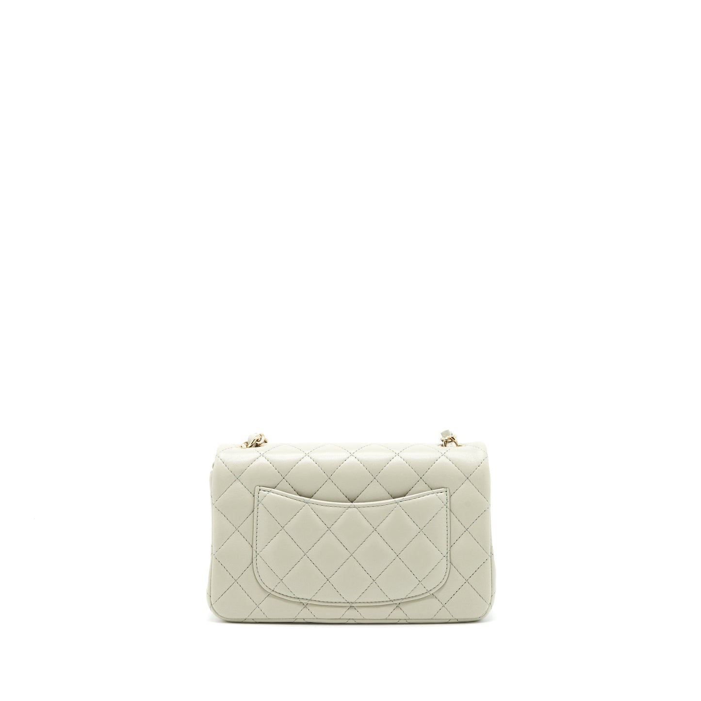 Chanel rectangular flap Lambskin Light LGHW microchip Grey Shoulder Bag