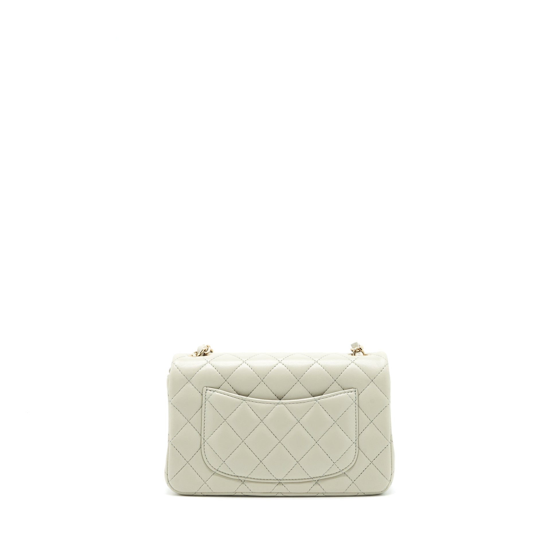Chanel rectangular flap Lambskin Light LGHW microchip Grey Shoulder Bag