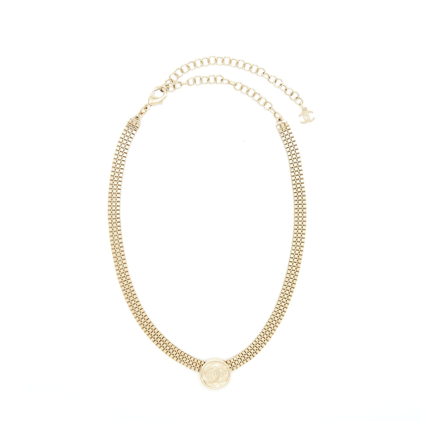 Chanel Round CC Logo Choker Tone Gold Handbag