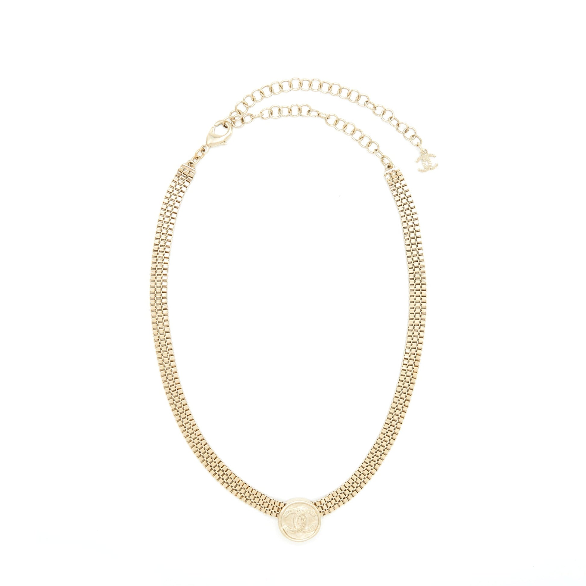 Chanel Round CC Logo Choker Tone Gold Handbag
