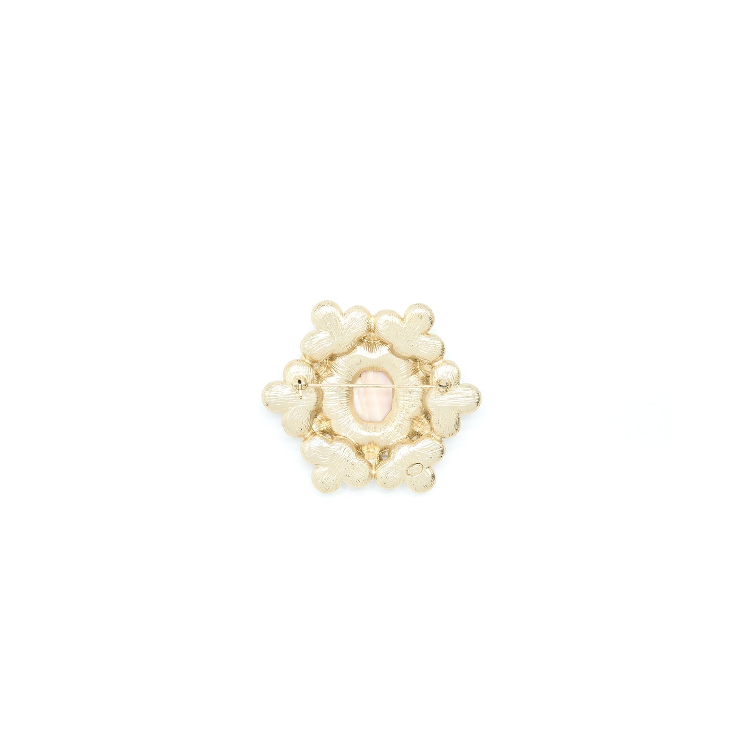Chanel Camellia Pearl CC Logo Brooch Light Gold Handbag