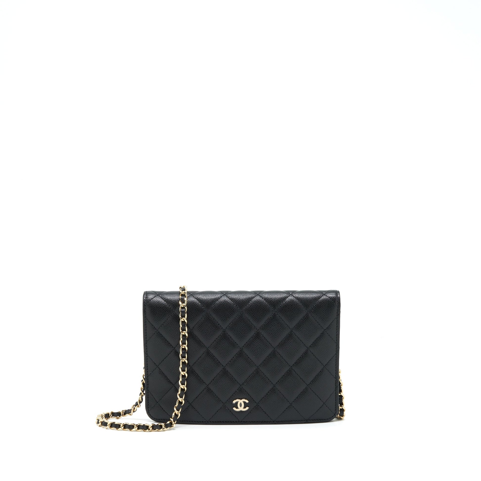 Chanel 2 1 On Caviar GHW Black Wallet Case