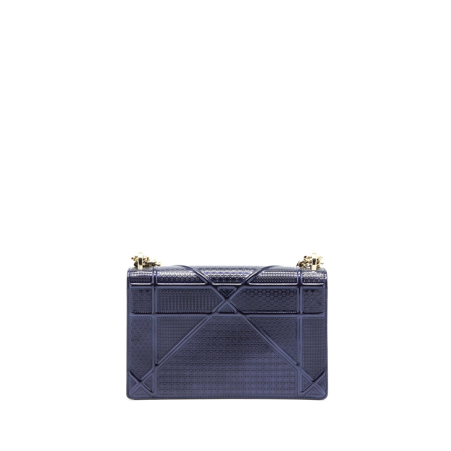 Dior ama Calfskin Metallic Navy Handbag Medium Travel Bag