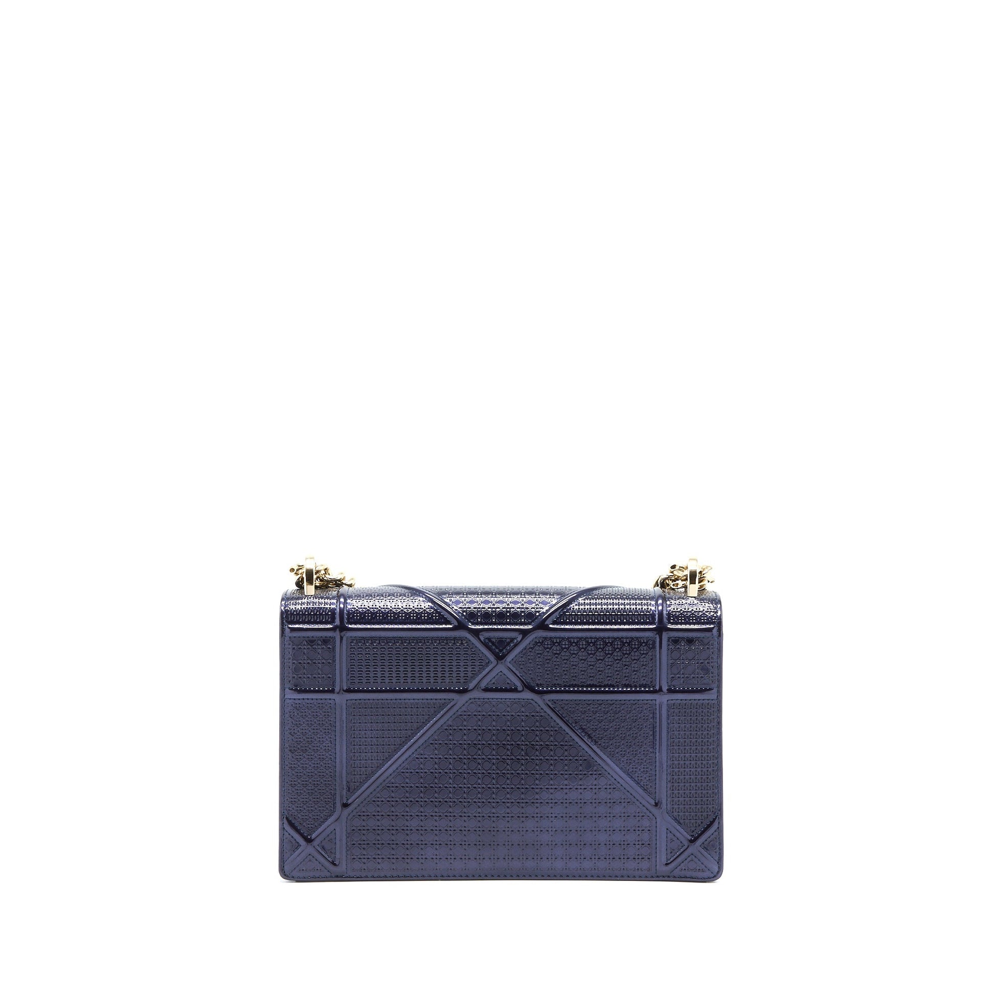Dior ama Calfskin Metallic Navy Handbag Medium Travel Bag
