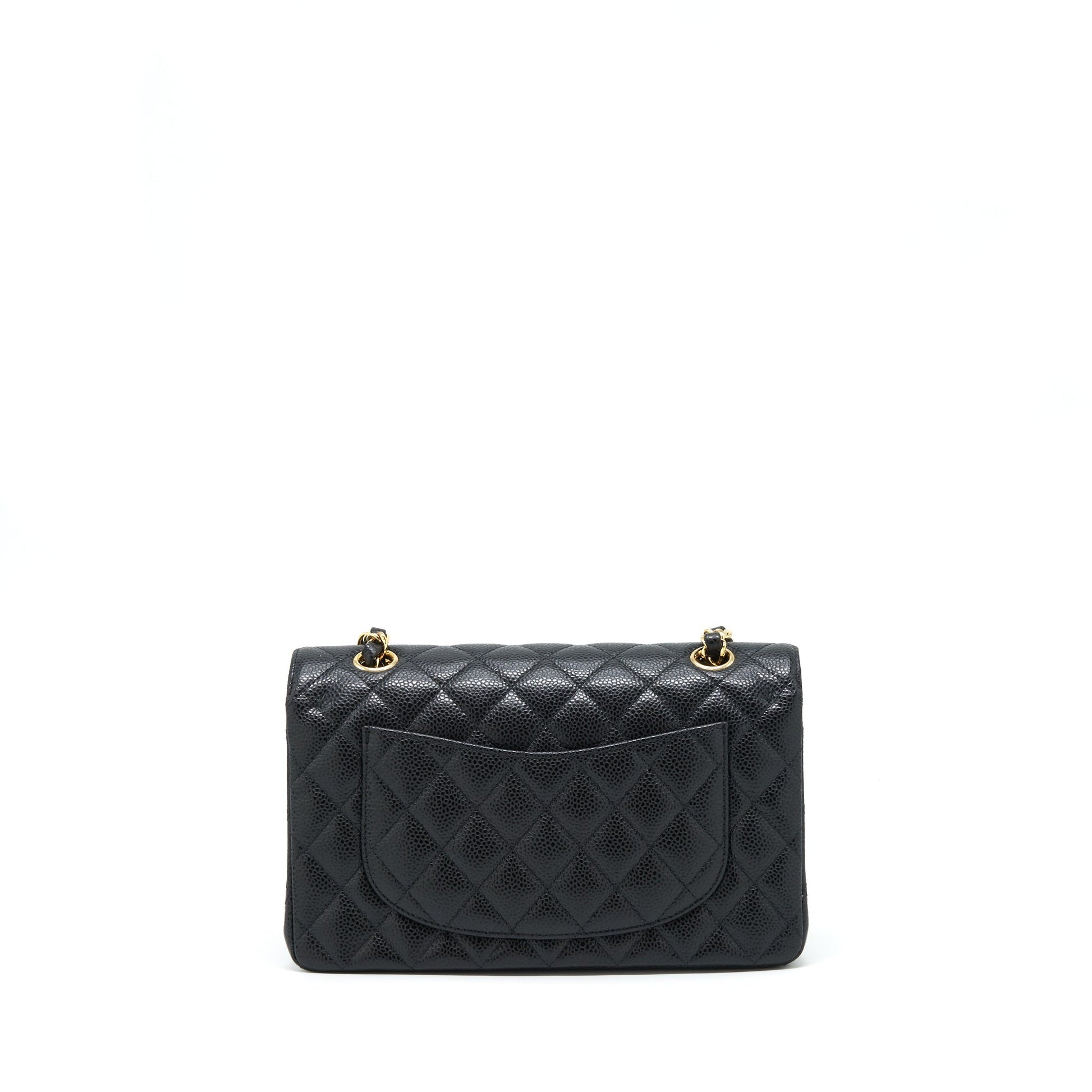 Chanel Classic Double Flap Caviar GHW Microchip Black Small Shoulder Bag