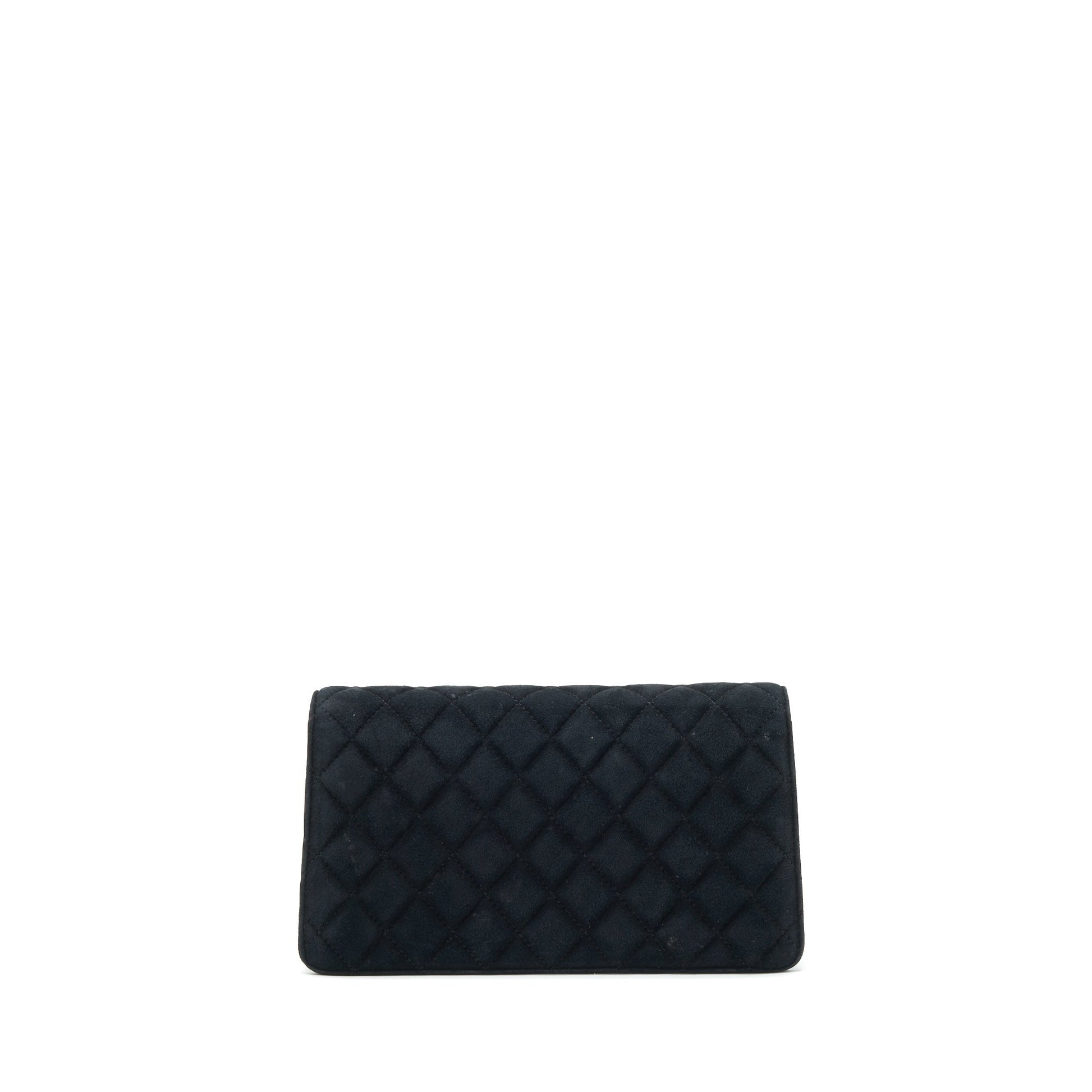 Chanel Quilted Velvet CC Logo Flap LGHW Black Shoulder Bag