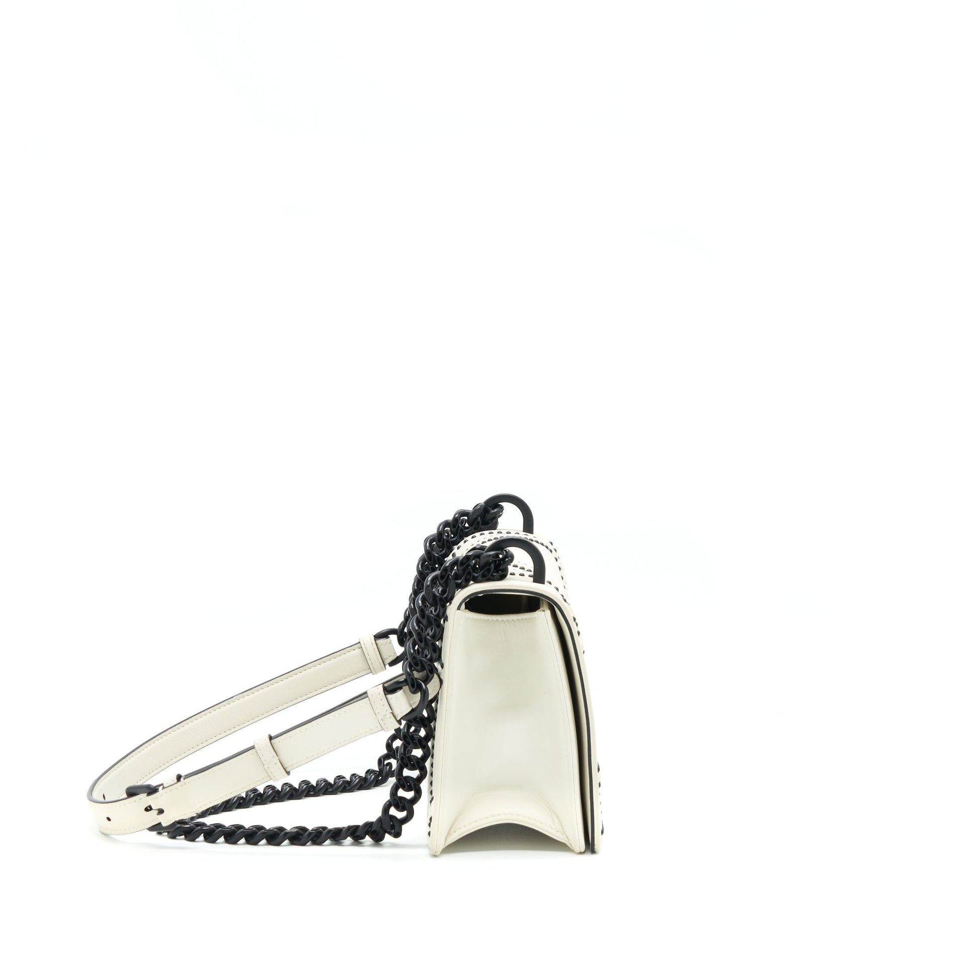 Dior ama Studded With Hardware Handbag Black White Travel Bag