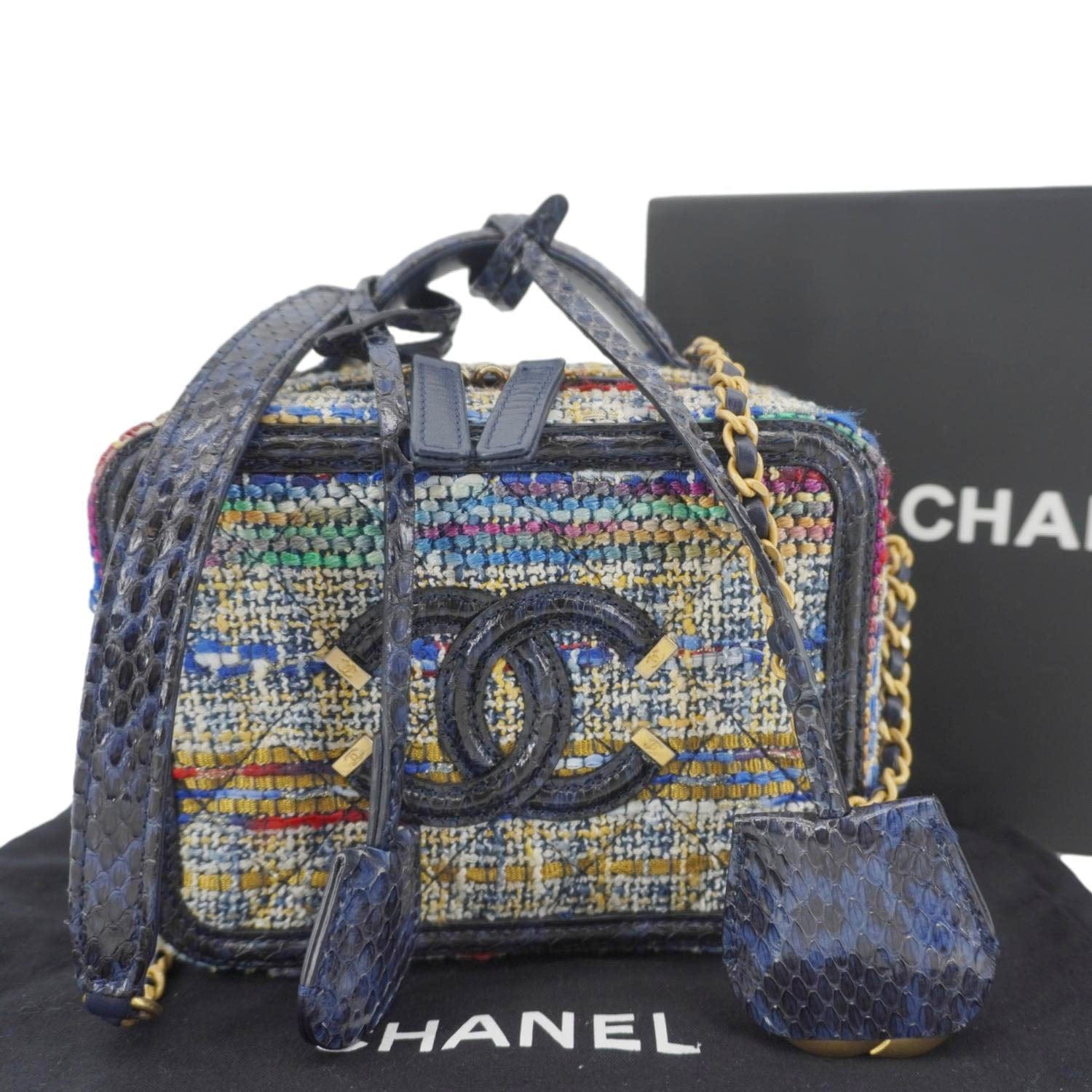 Chanel Filigree CC Tweed Vanity Multicolor Travel Bag