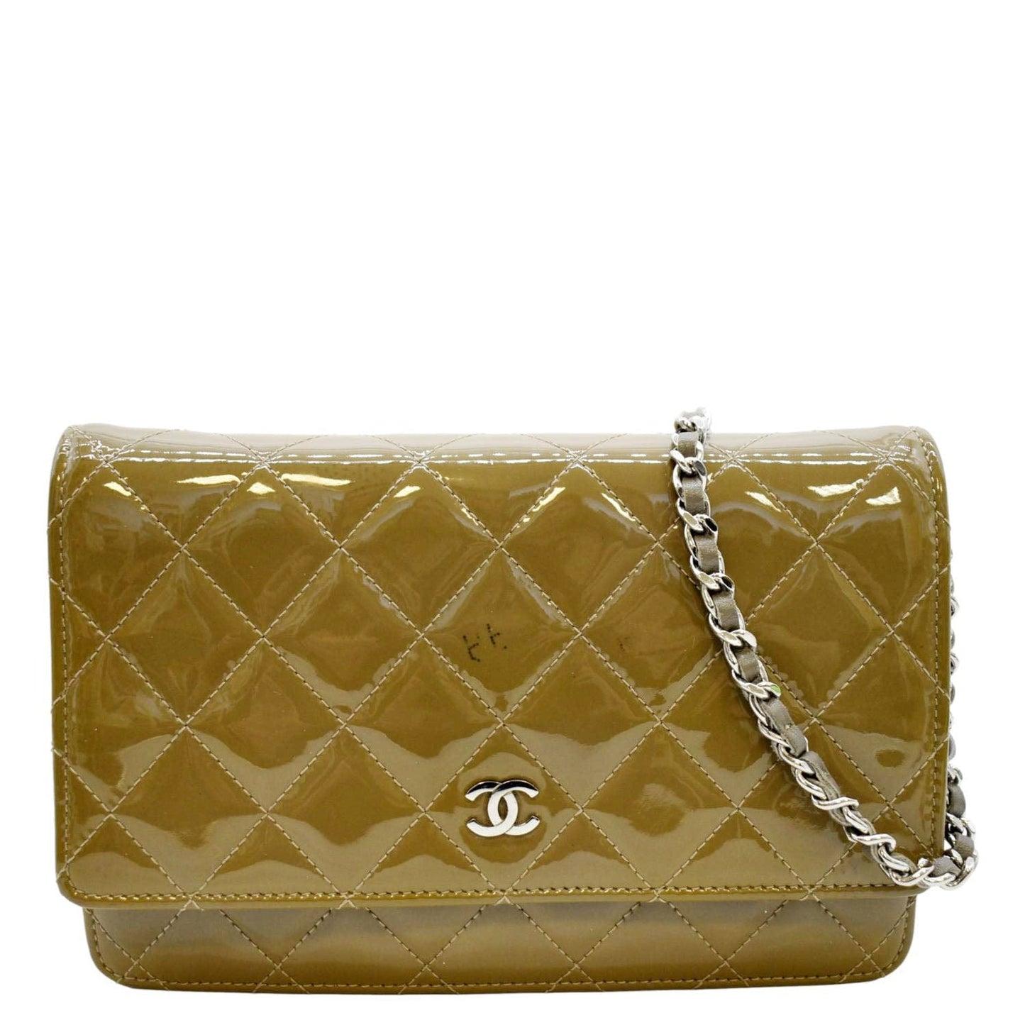 Chanel Patent on Leather Beige Wallet Case