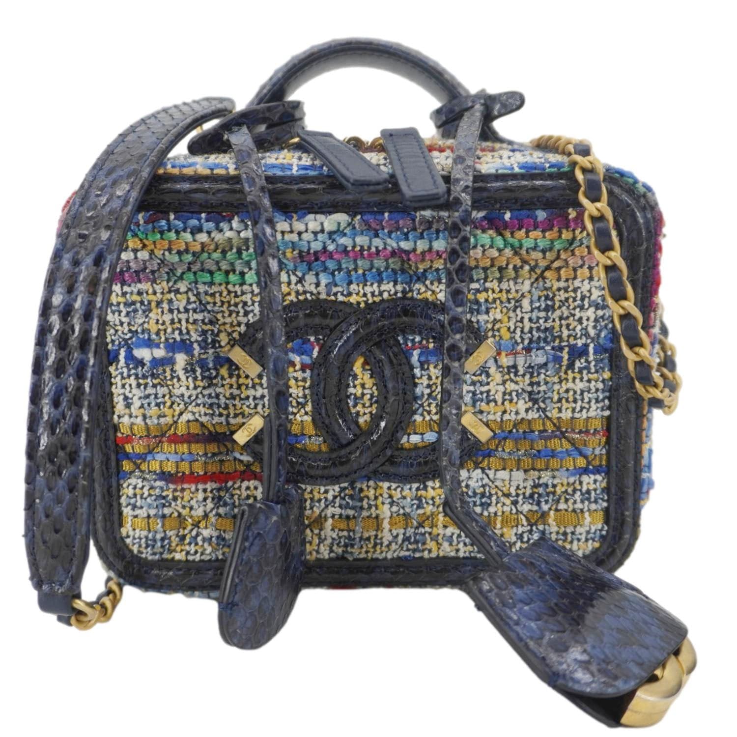 Chanel Filigree CC Tweed Vanity Multicolor Travel Bag
