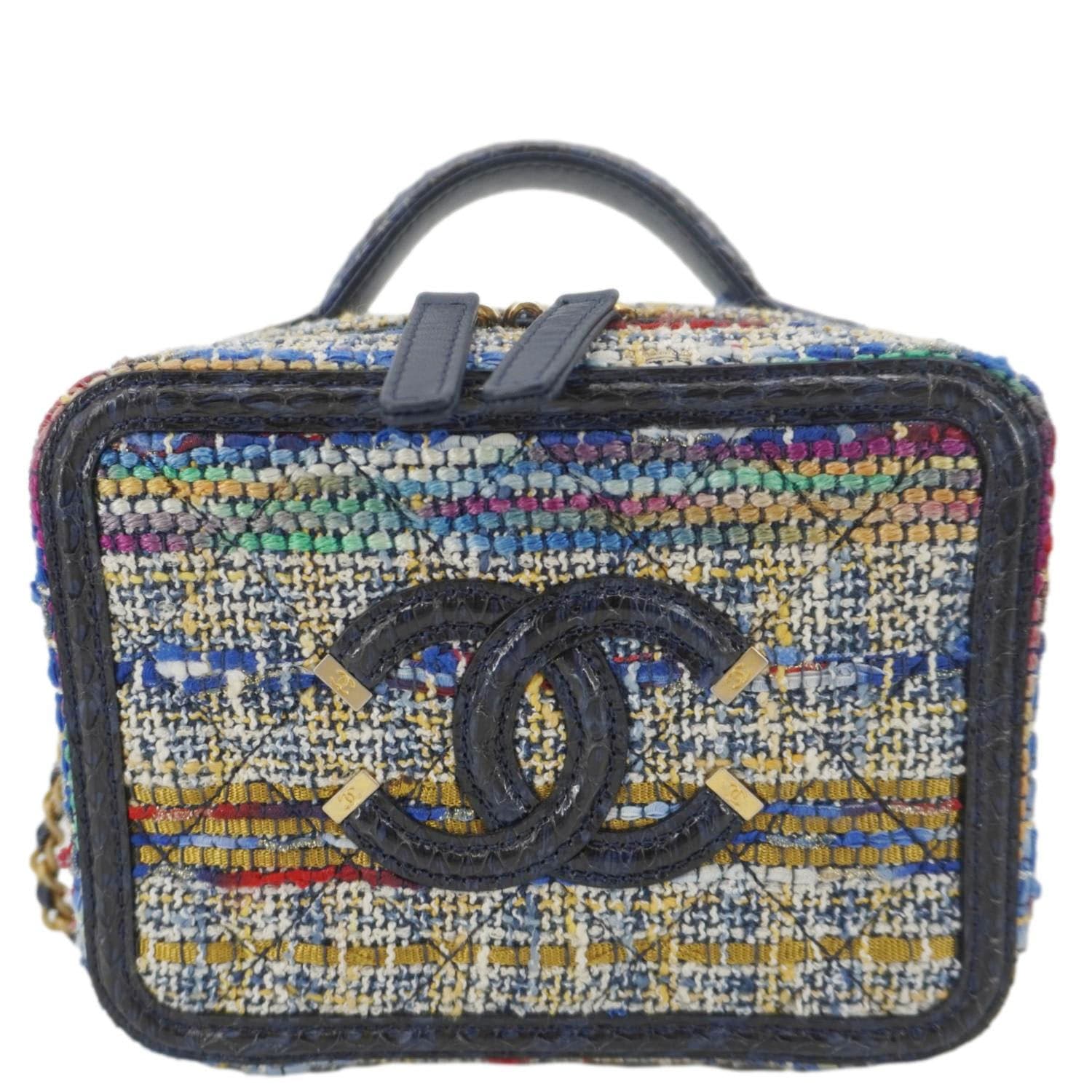 Chanel Filigree CC Tweed Vanity Multicolor Travel Bag
