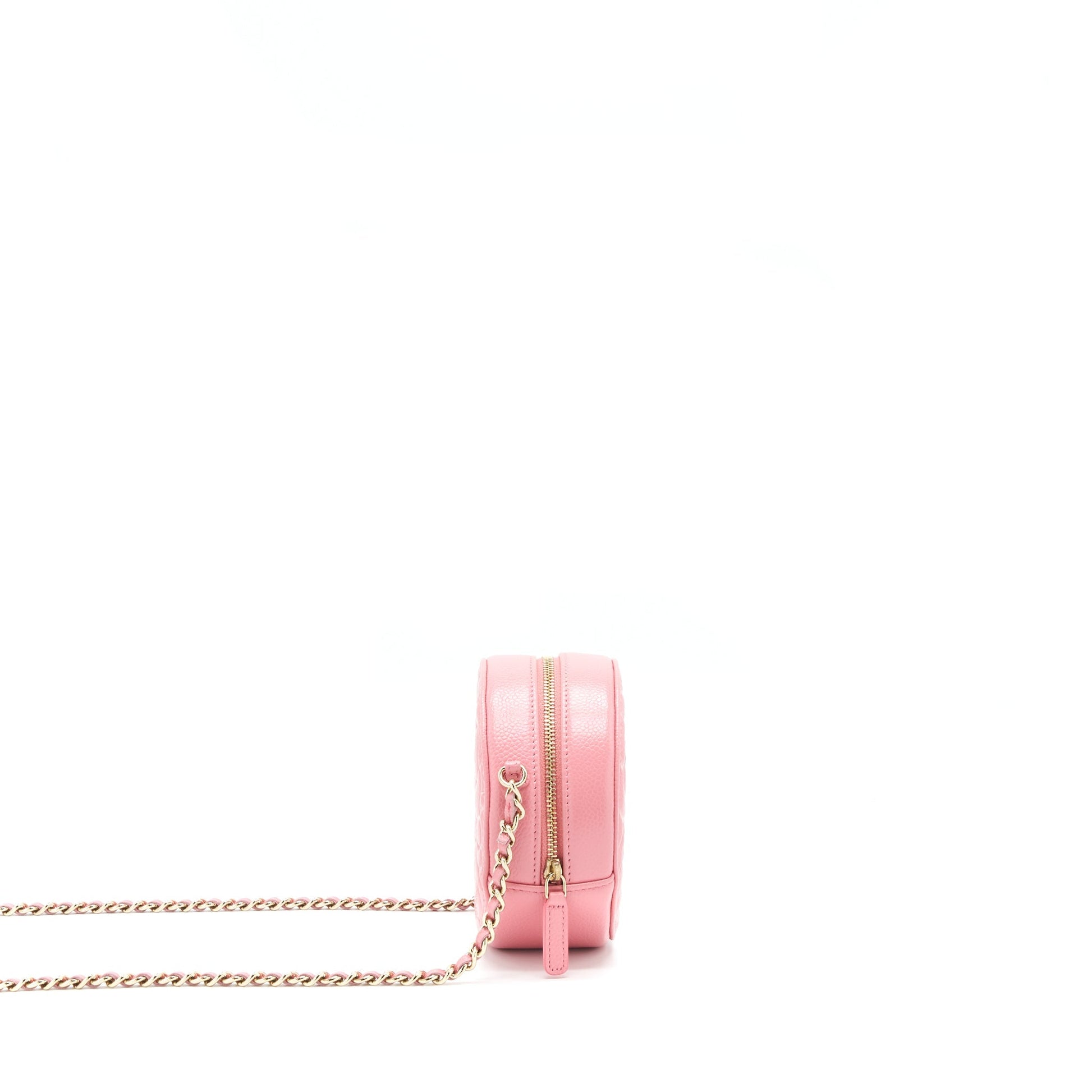 Chanel Camellia Round LGHW Pink Clutch Bag