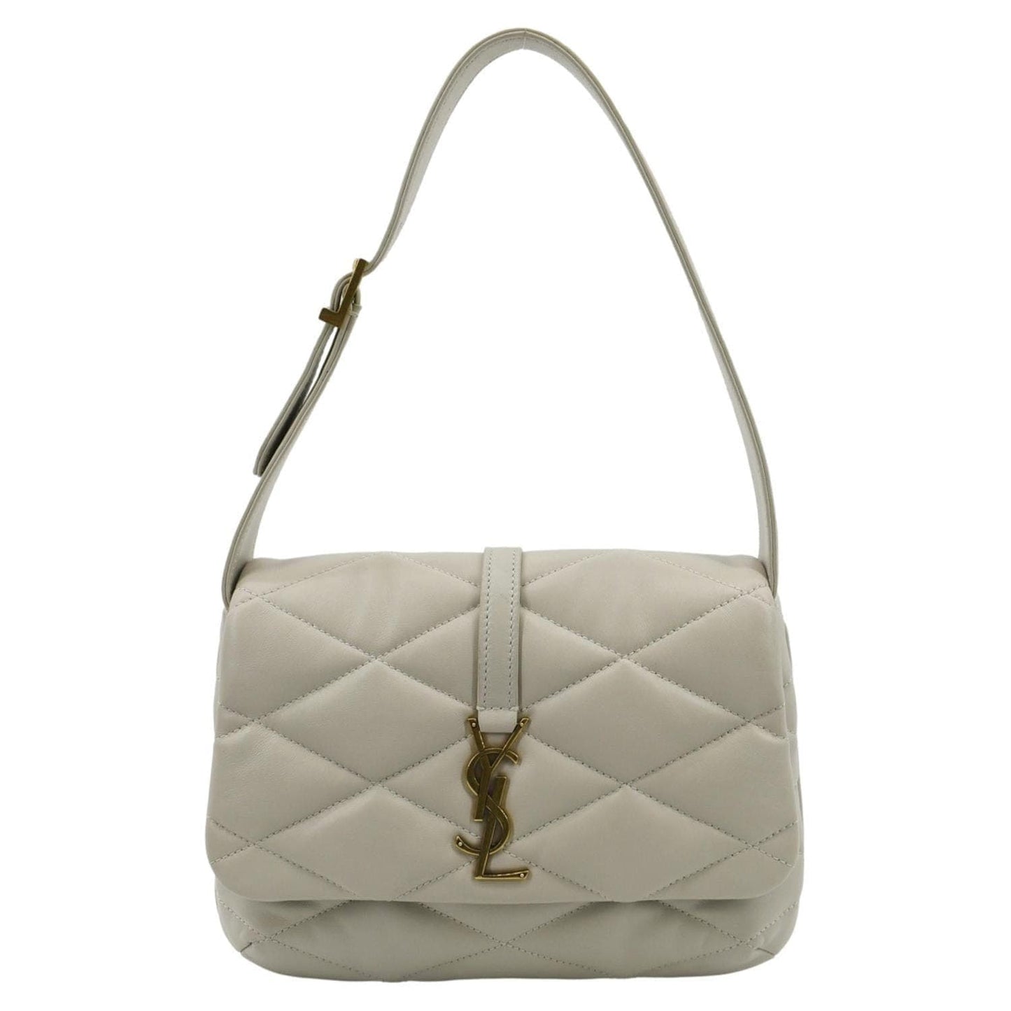 YSL Saint Laurent Yves Le Hobo Bag Antique Leather Lambskin Quilted Satchel Bag