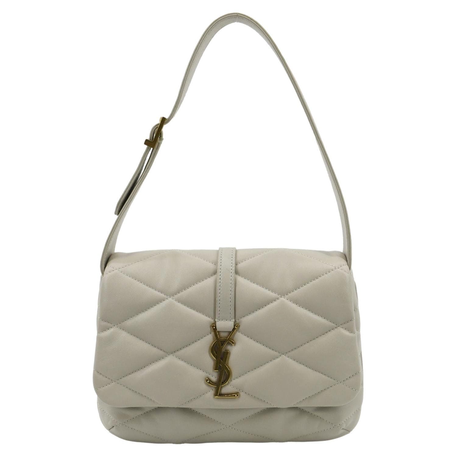 YSL Saint Laurent Yves Le Hobo Bag Antique Leather Lambskin Quilted Satchel Bag