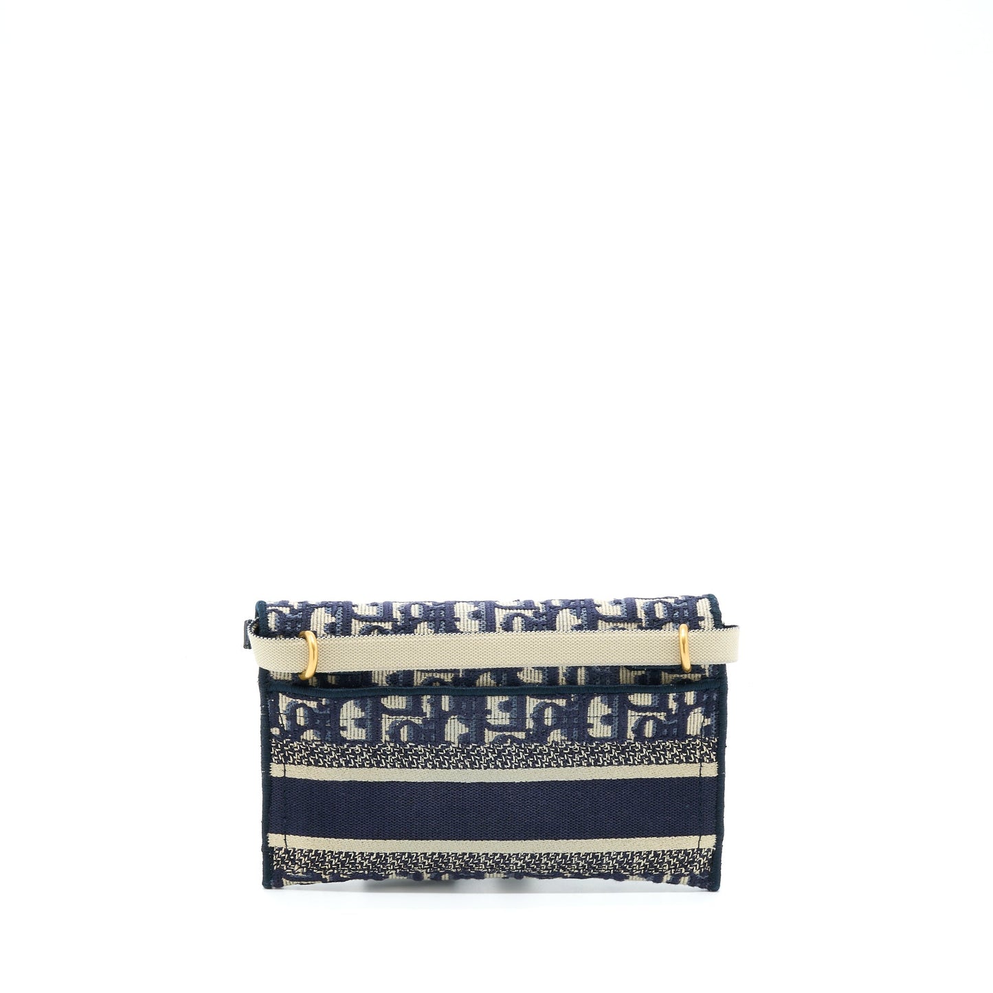 Dior Saddle Slim Pouch Oblique Embroidery Handbag Blue Travel Bag