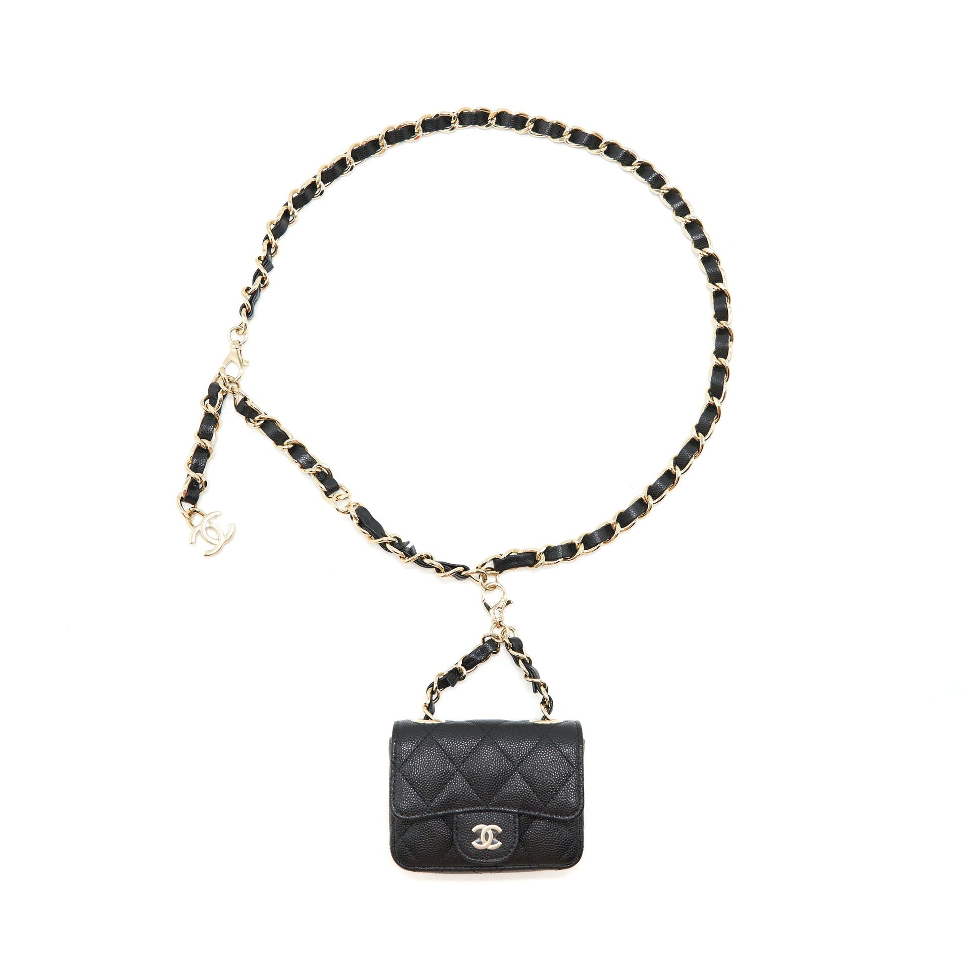 Chanel 21B Belt Caviar LGHW Black
