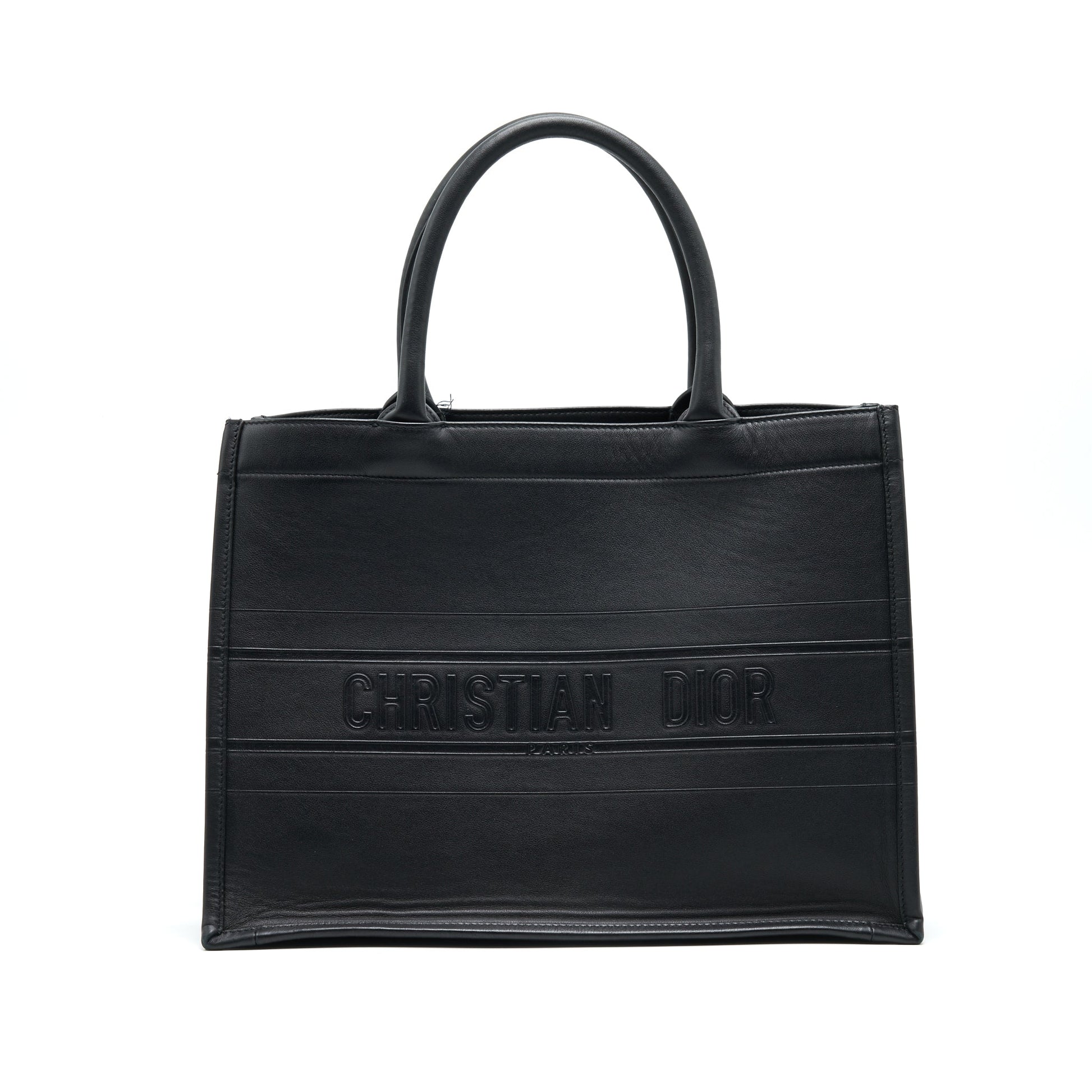 Dior Booktote Handbag Leather Black Tote Bag