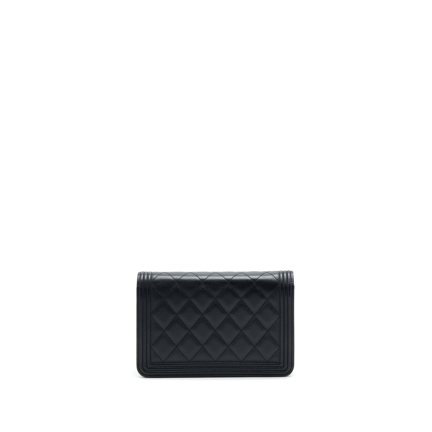 Chanel Leboy On WOC Caviar GHW Black Wallet Case