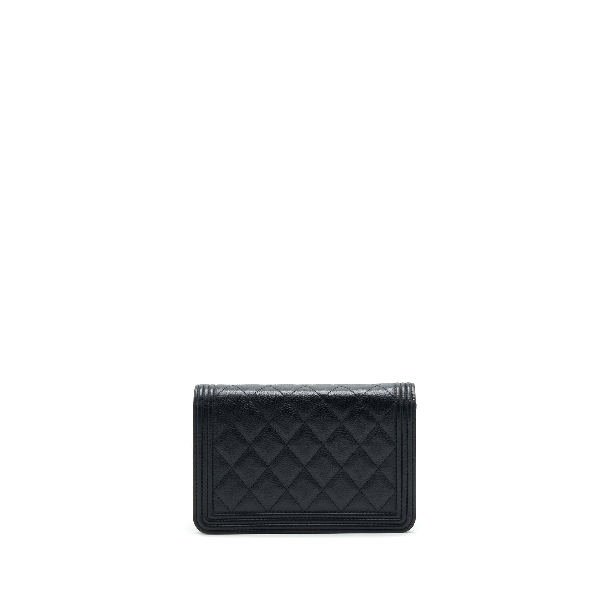 Chanel Leboy On WOC Caviar GHW Black Wallet Case
