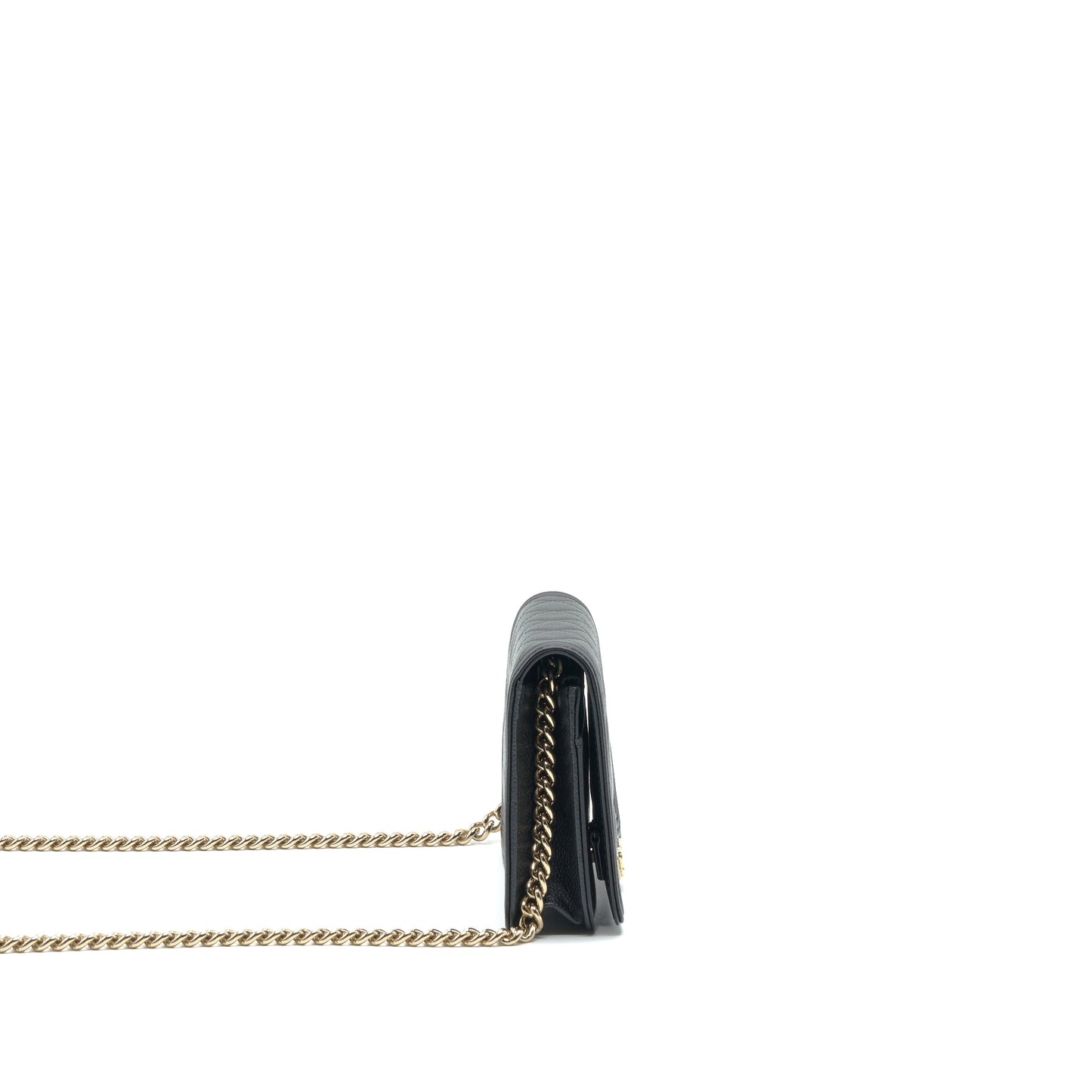 Chanel Leboy On WOC Caviar GHW Black Wallet Case