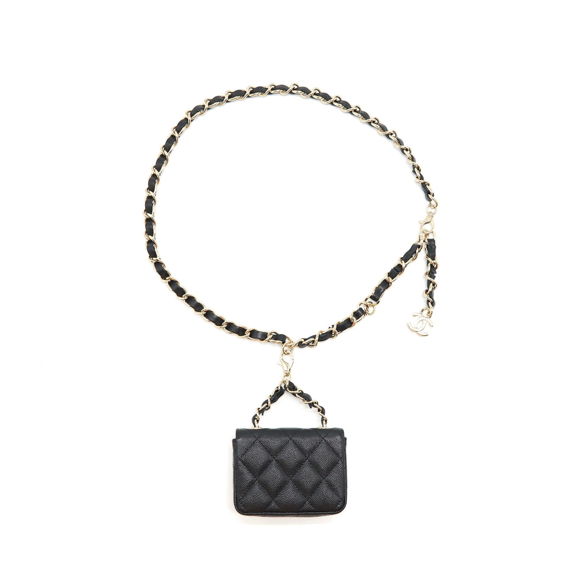 Chanel 21B Belt Caviar LGHW Black