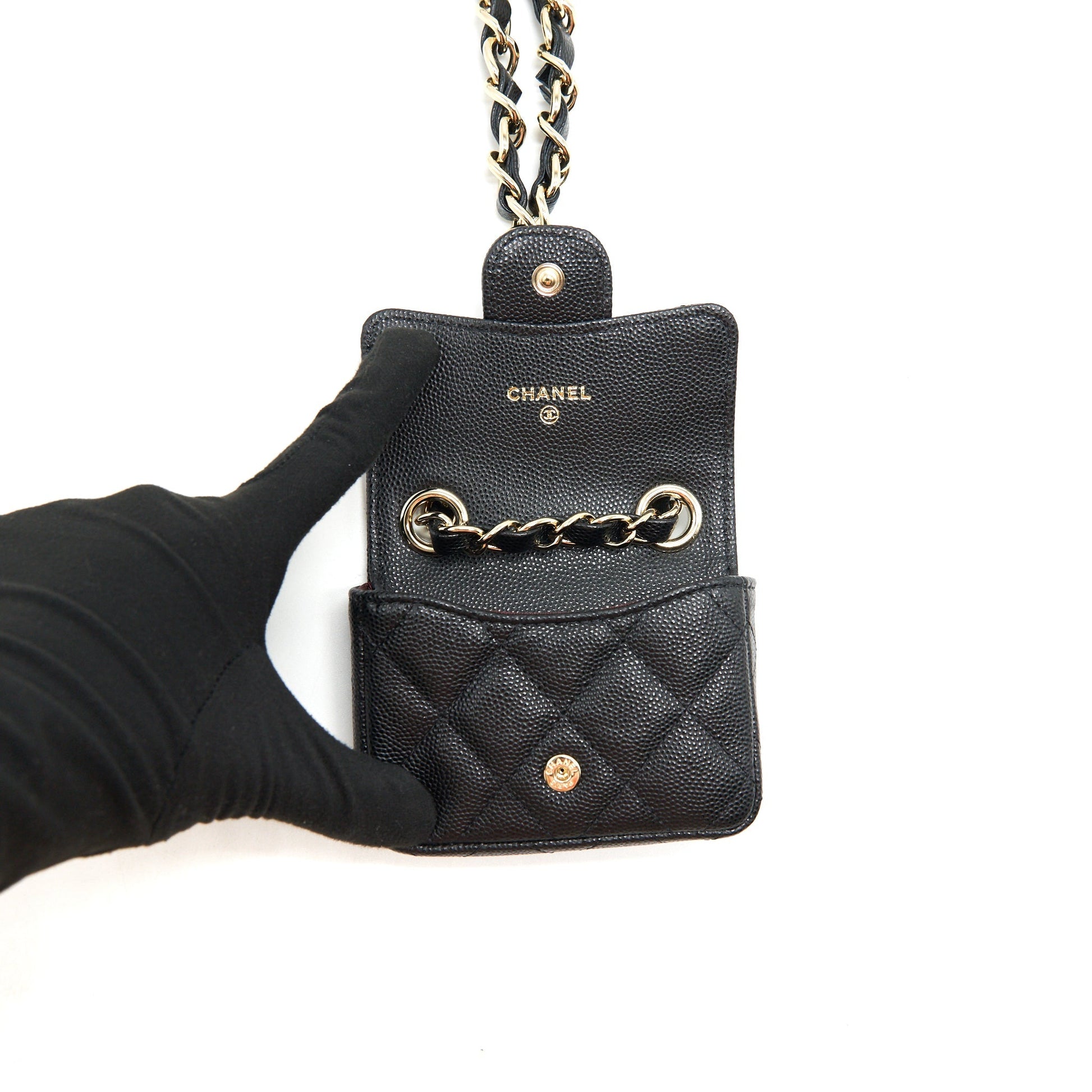 Chanel 21B Belt Caviar LGHW Black