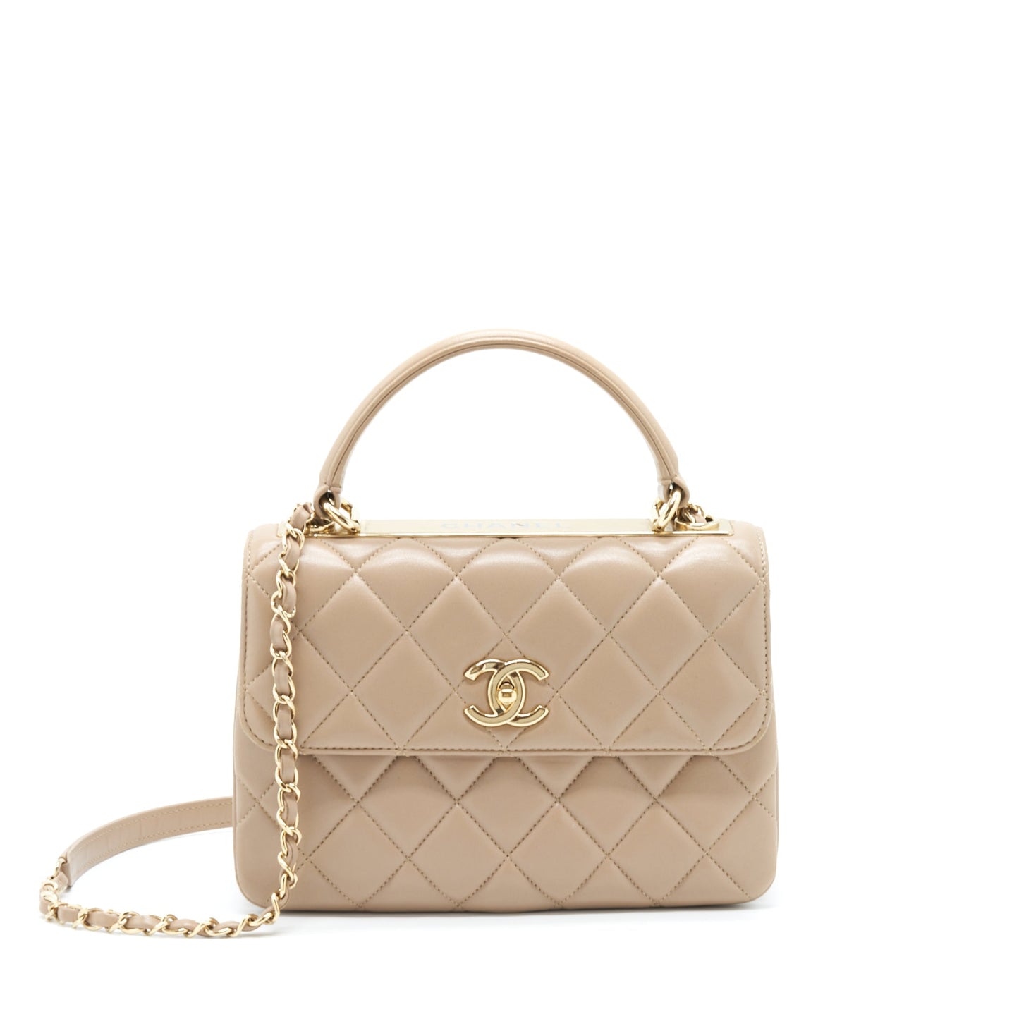 Chanel Trendy CC Flap Lambskin LGHW Beige Shoulder Bag