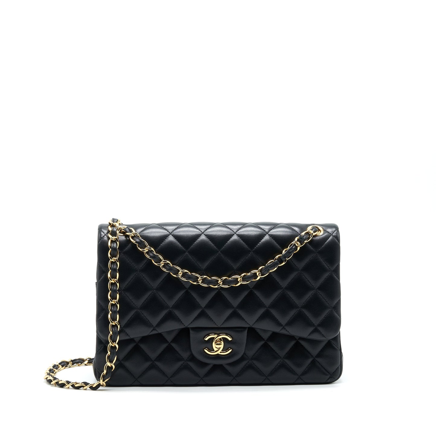 Chanel Jumbo Classic Double Flap Lambskin GHW Black Shoulder Bag