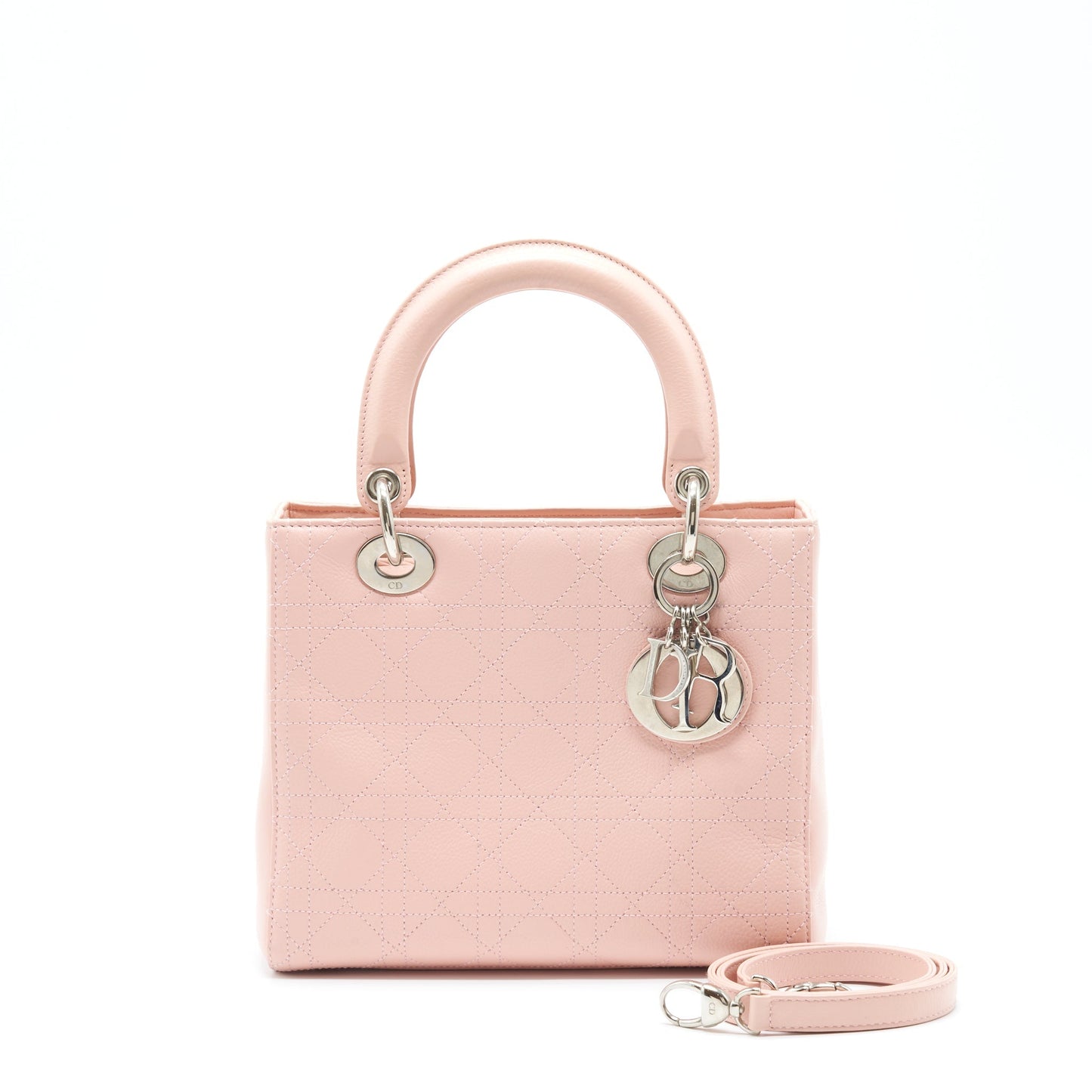 Dior Lady Calfskin Light Handbag Pink Medium Travel Bag