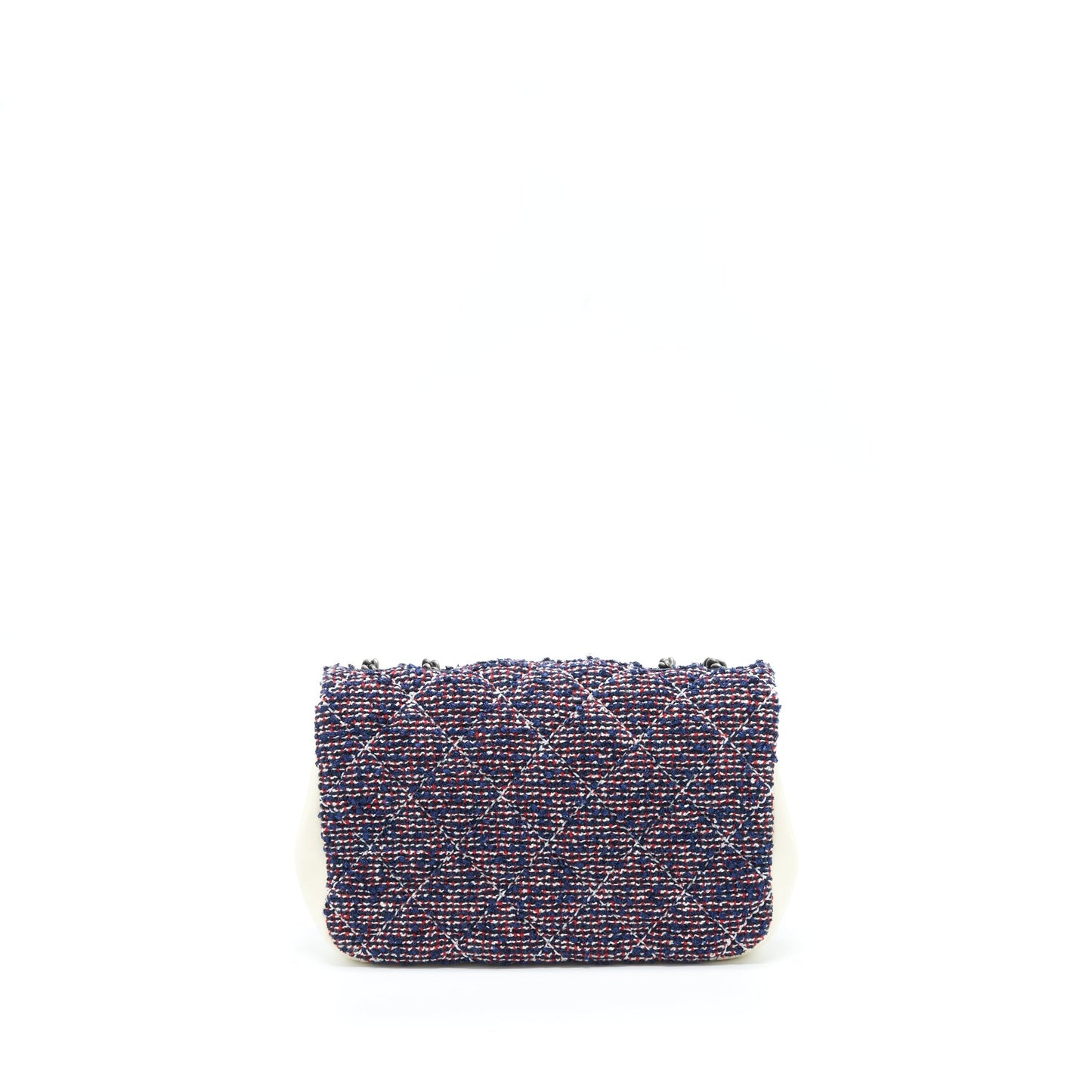 Chanel Seasonal Flap Tweed Ruthenium Hardware Multicolour Blue Shoulder Bag