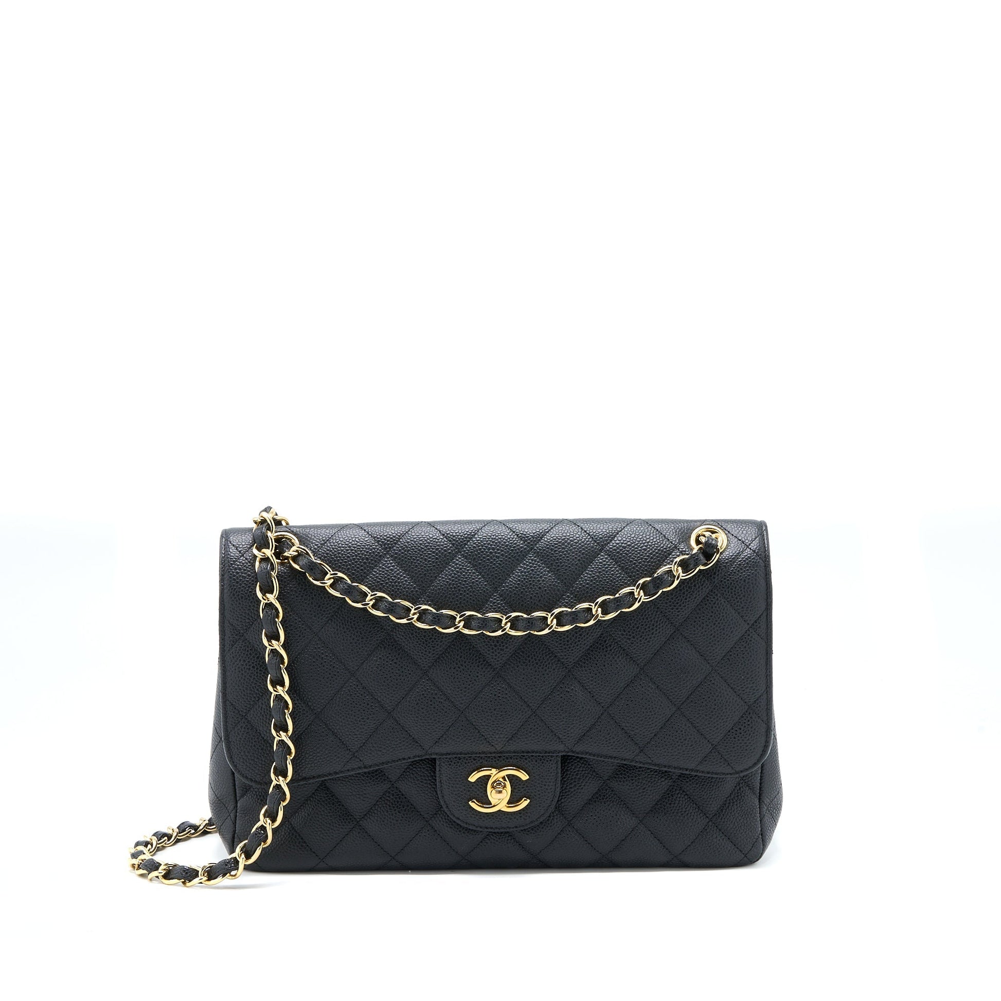 Chanel Classic Jumbo Double Flap Caviar GHW Black Shoulder Bag Ghw 1