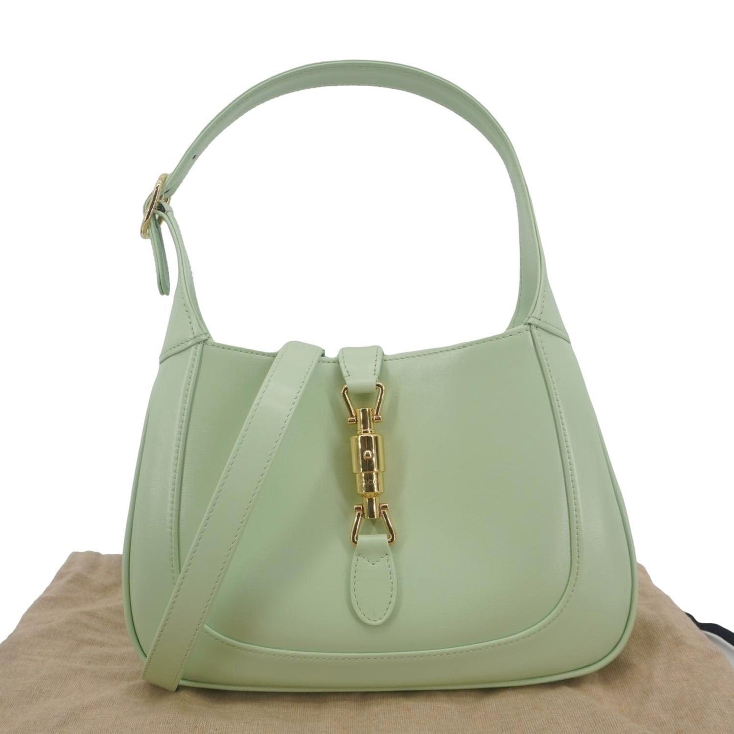 Gucci Jackie Hobo Bag Sage Mint Leather Small Travel Bag