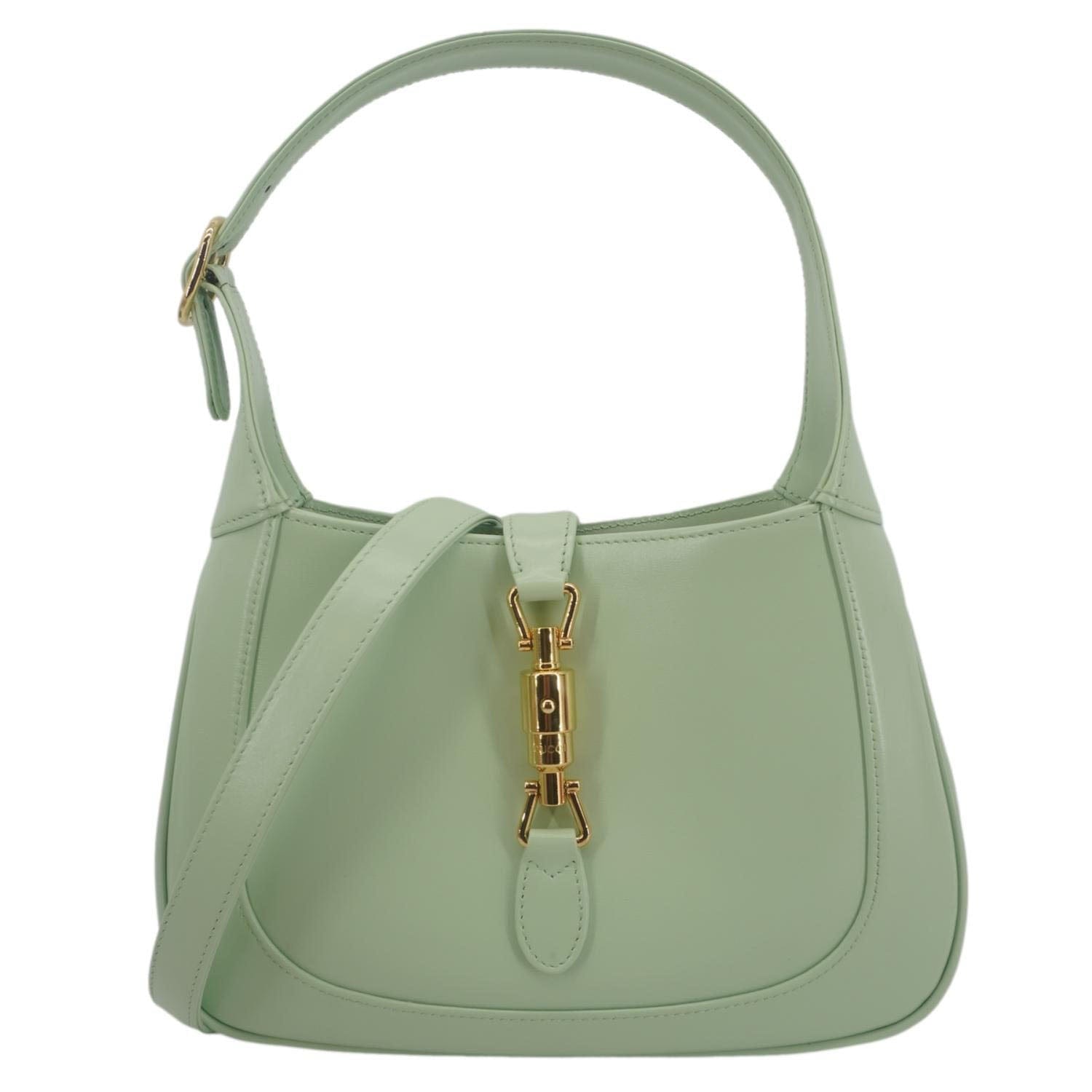 Gucci Jackie Hobo Bag Sage Mint Leather Small Travel Bag