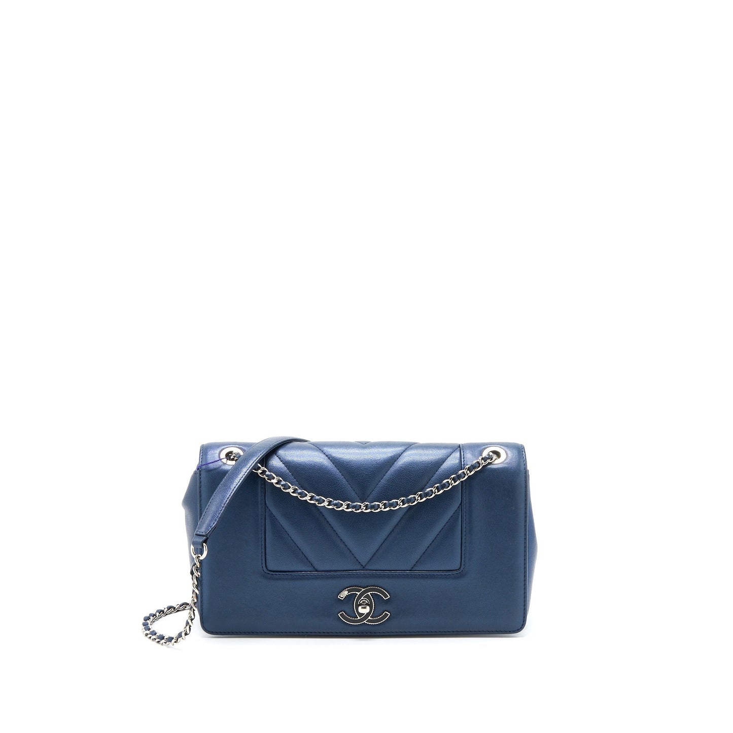 Chanel Mademoiselle Flap Lambskin Navy SHW Shoulder Bag