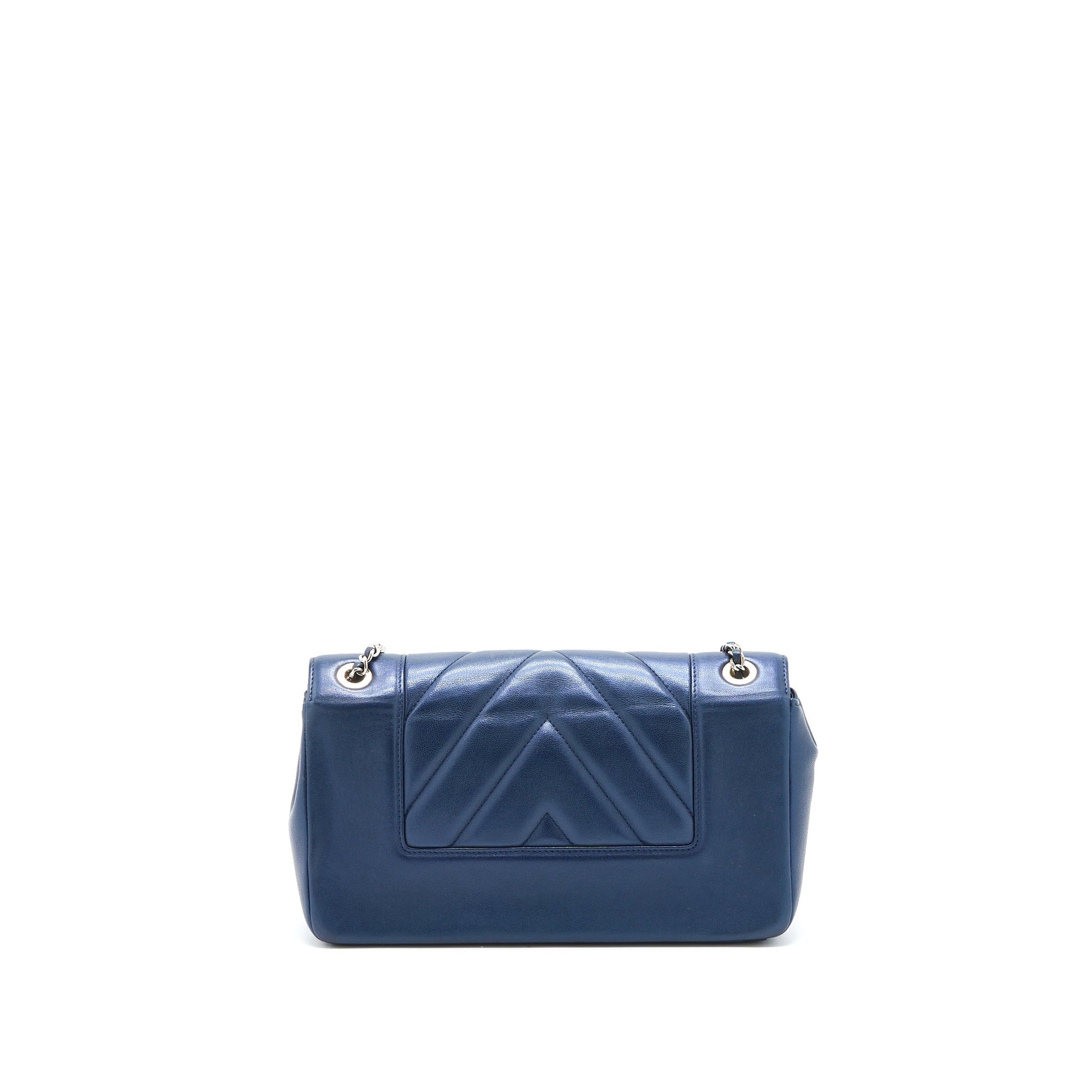 Chanel Mademoiselle Flap Lambskin Navy SHW Shoulder Bag