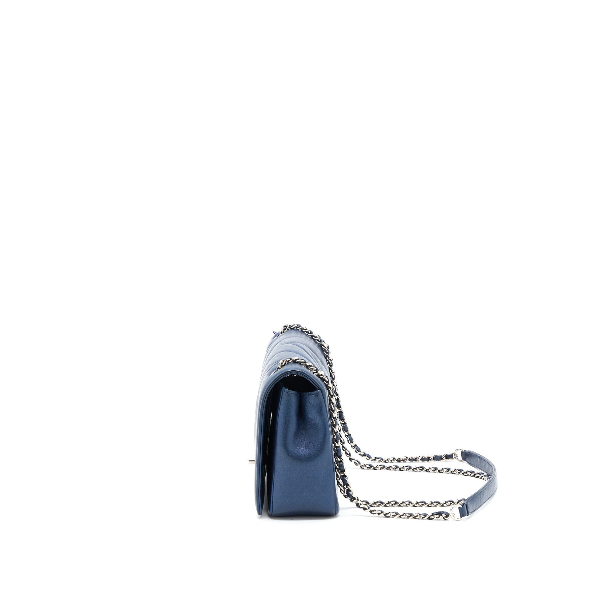 Chanel Mademoiselle Flap Lambskin Navy SHW Shoulder Bag
