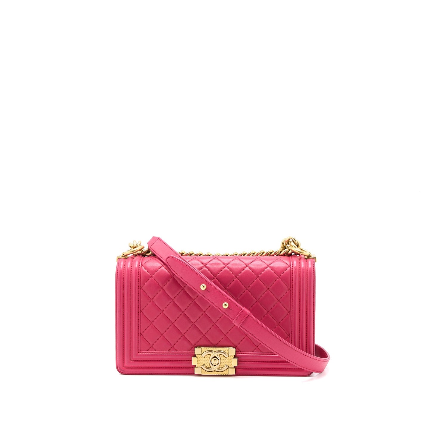 Chanel Boy Lambskin GHW Pink Handbag