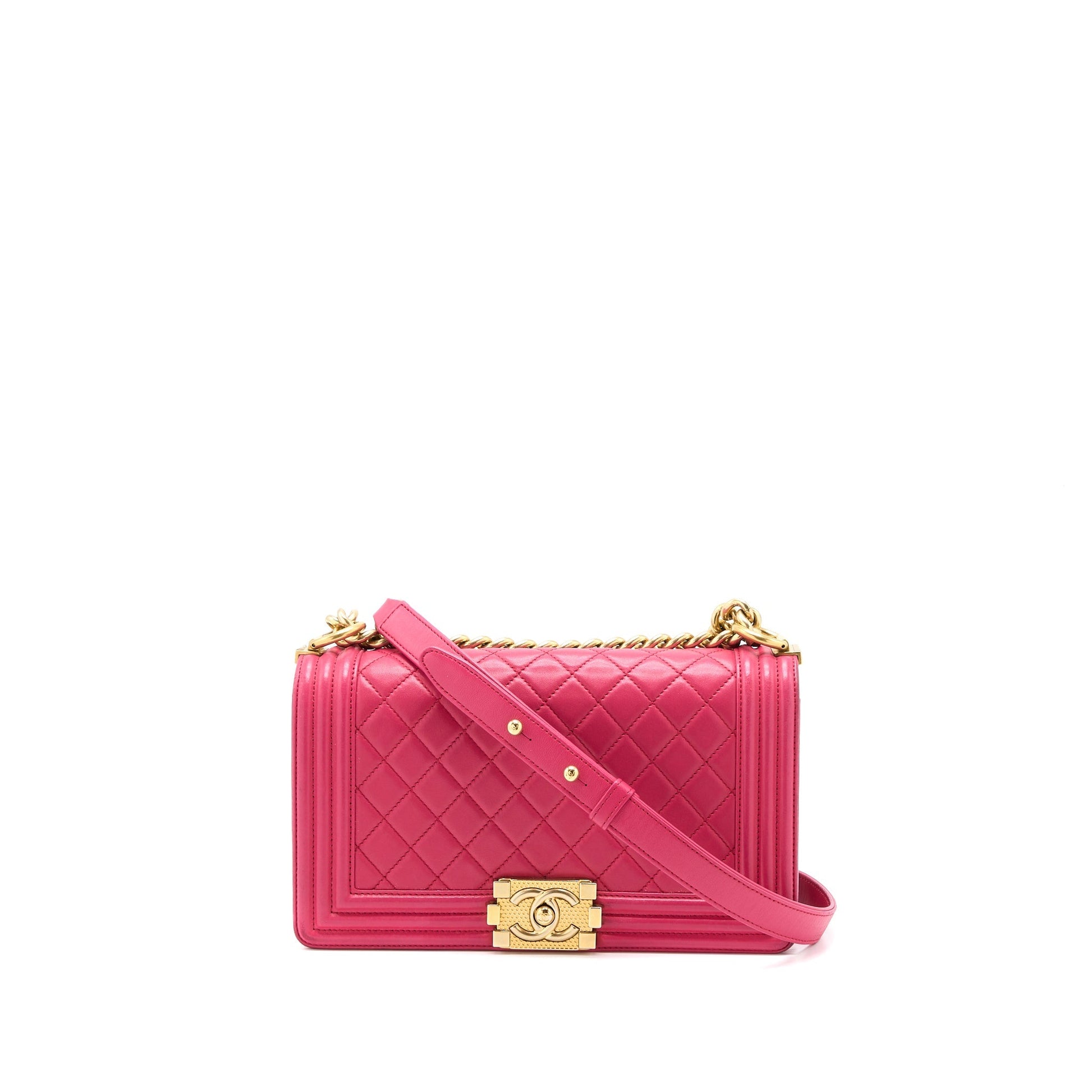 Chanel Boy Lambskin GHW Pink Handbag