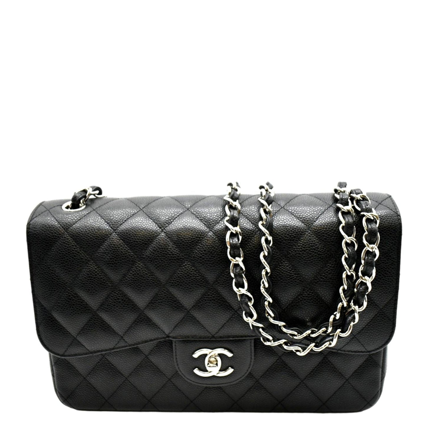 Chanel Classic Jumbo Double Flap Quilted Leather Black Travel Bag Flap Jumbo