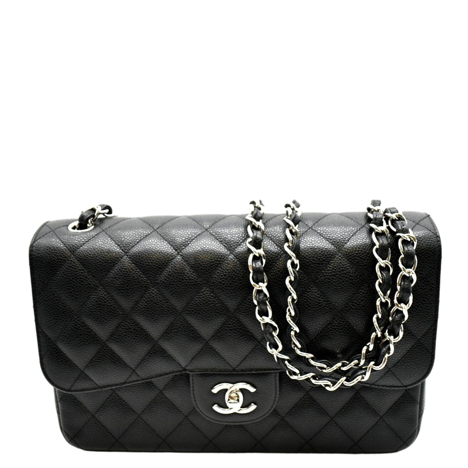 Chanel Classic Jumbo Double Flap Quilted Leather Black Travel Bag Flap Jumbo