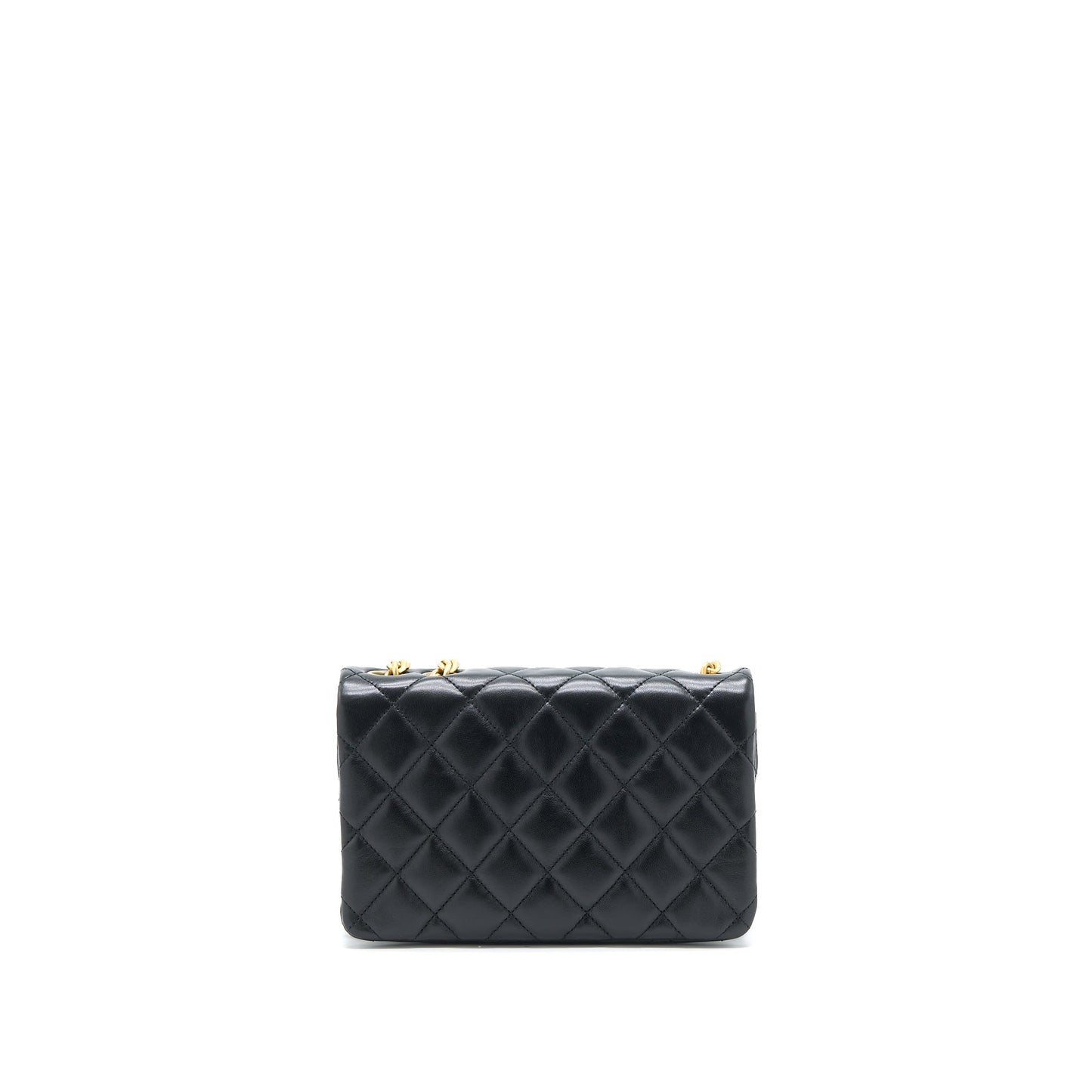 Chanel 22K Pillar Adjustable Flap Lambskin Brushed Black Gold Shoulder Bag